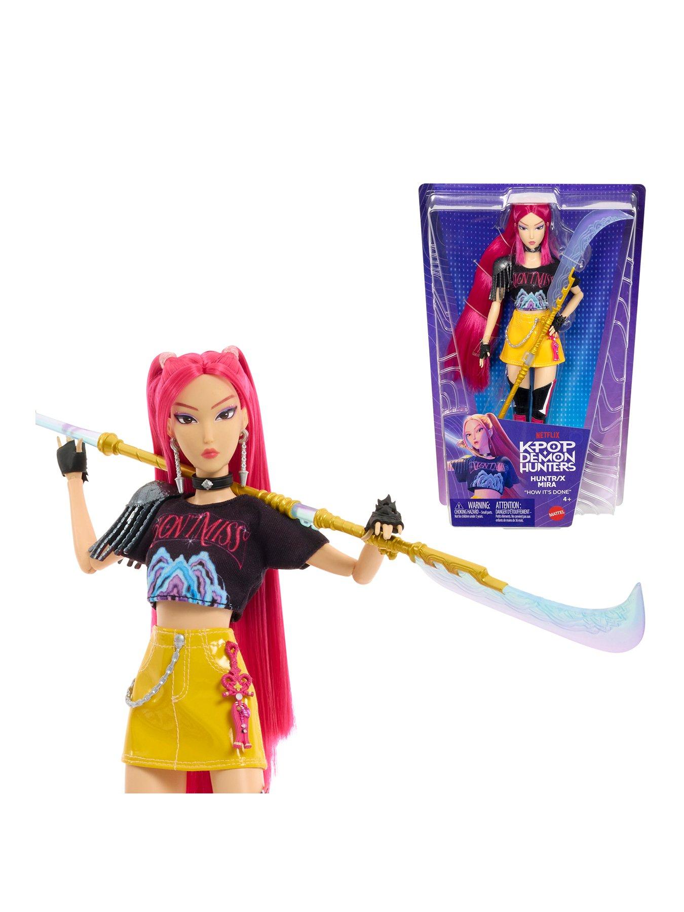 K-Pop Demon Hunters Huntr/X Mira How It's Done Fashion Doll With Curved Moon Sword Accessory in One Colour