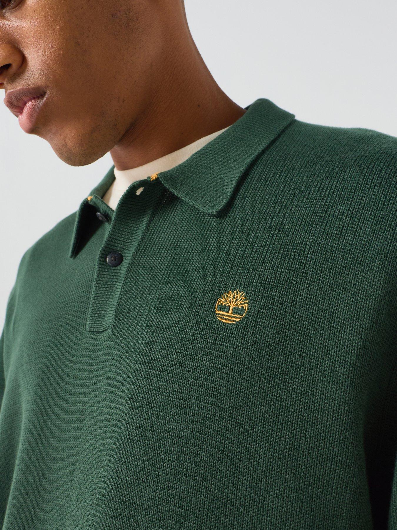 Image 4 of 5 of Timberland Cotton Polo Knitted Jumper - Green