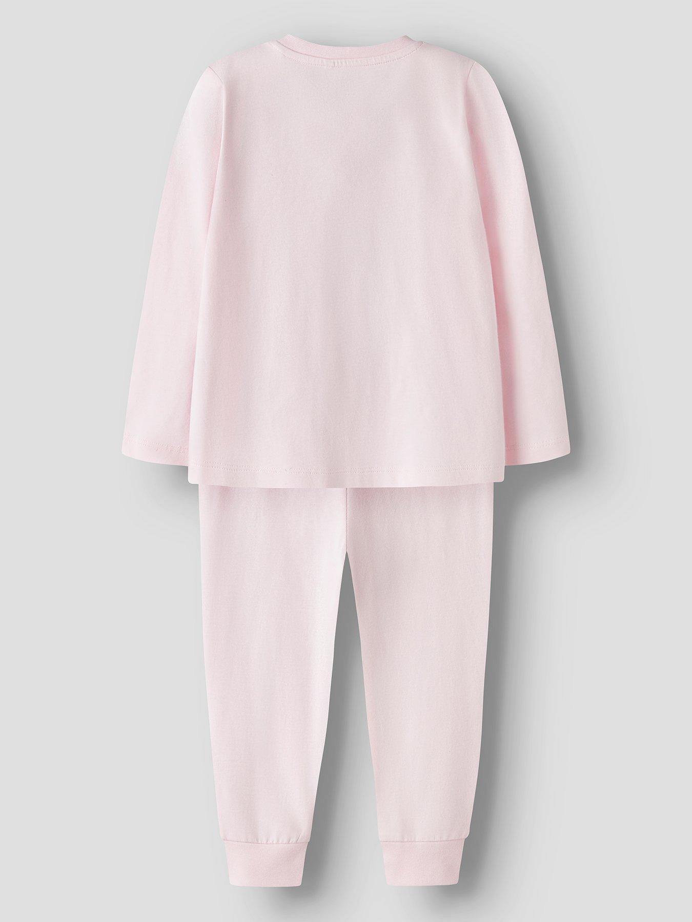Image 3 of 7 of Name It Girls Ballerina Print Rib Hem Pyjamas - Pink