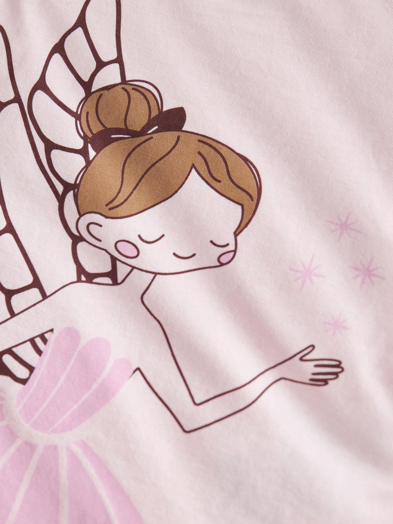 Image 5 of 7 of Name It Girls Ballerina Print Rib Hem Pyjamas - Pink