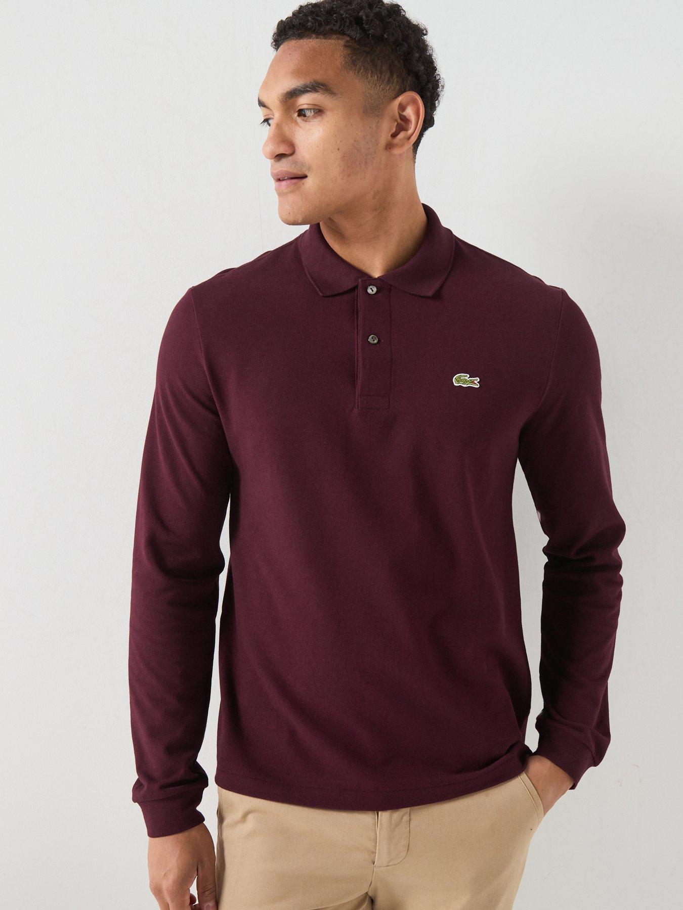 Lacoste Lacoste L.12.12 Pique Long Sleeve Polo Shirt - Dark Red