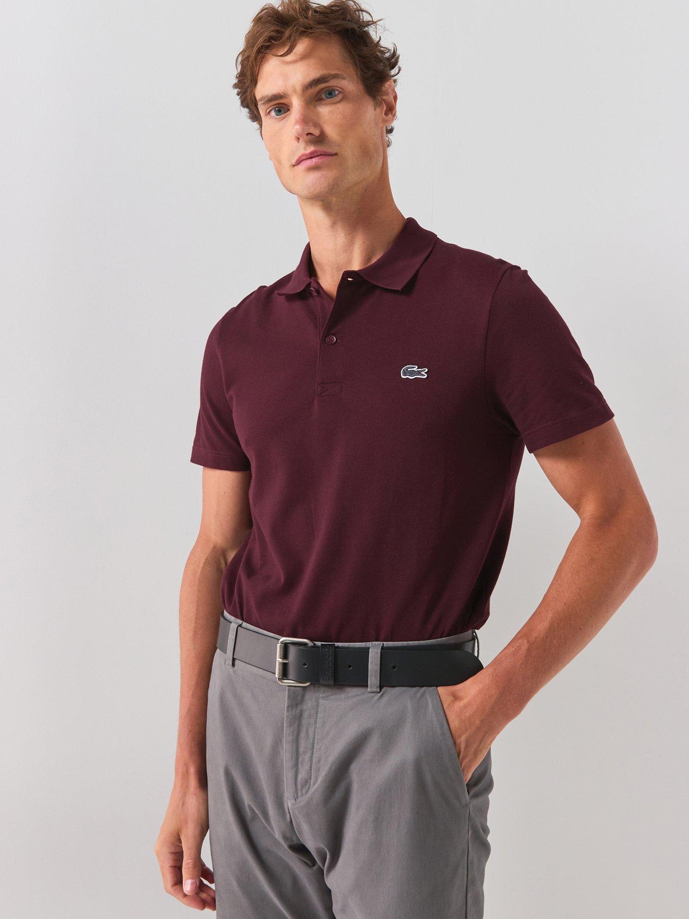 Lacoste Cotton Ottoman Polo Shirt - Dark Red