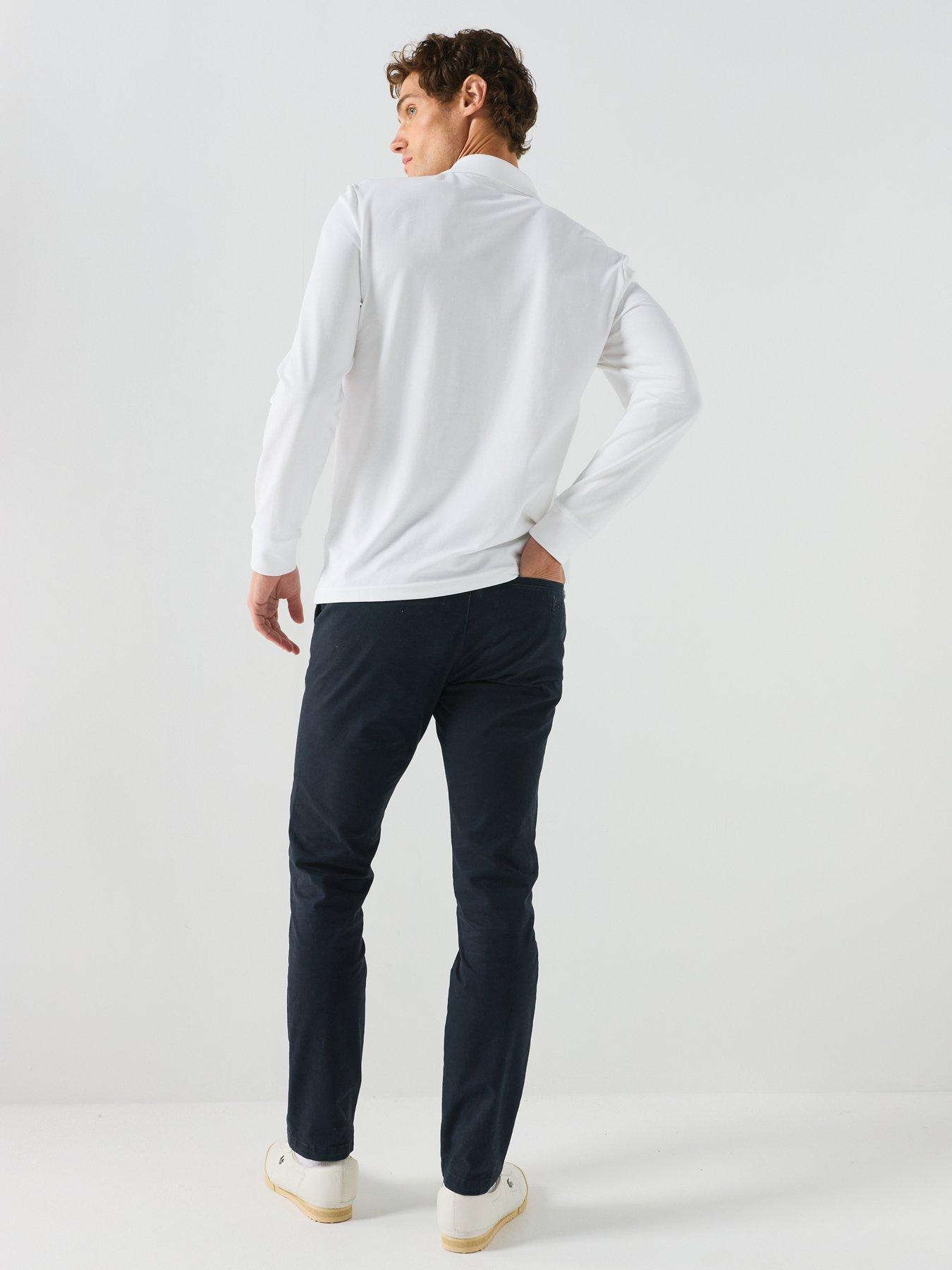 Image 2 of 5 of Lacoste Ottoman Long Sleeve Polo Shirt - White