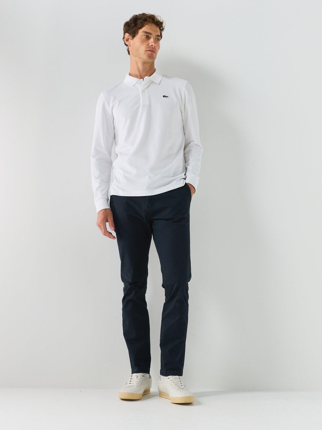 Image 3 of 5 of Lacoste Ottoman Long Sleeve Polo Shirt - White
