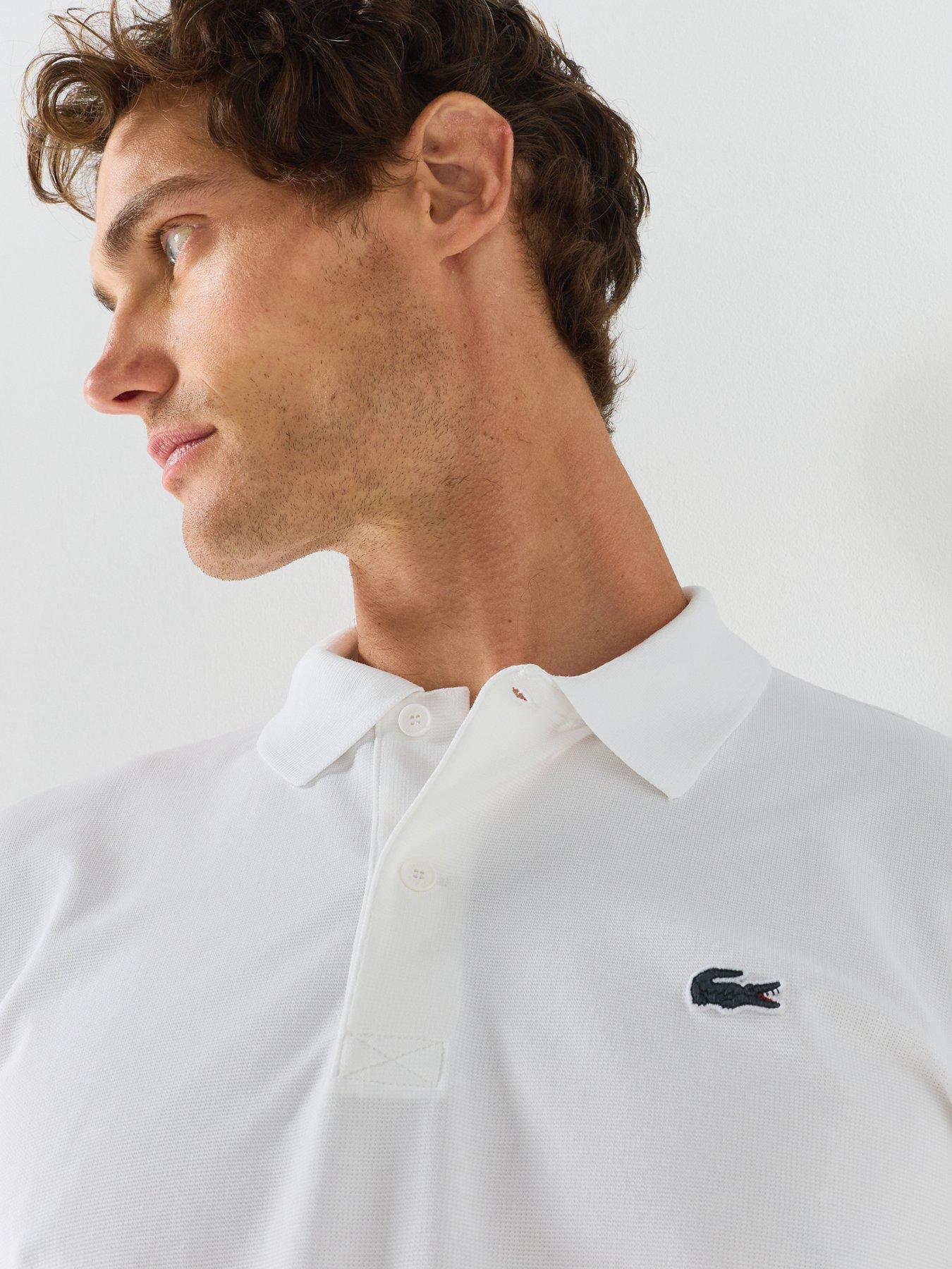 Image 4 of 5 of Lacoste Ottoman Long Sleeve Polo Shirt - White
