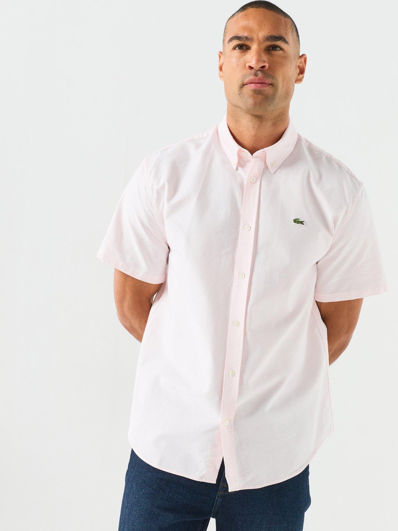 Lacoste Short Sleeve Oxford Shirt - Light Pink