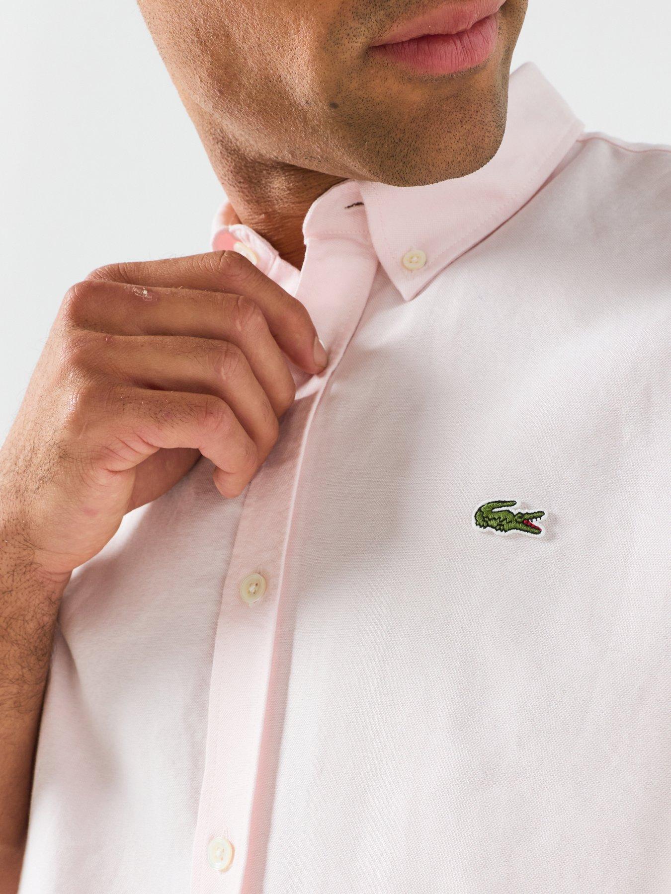 Image 5 of 6 of Lacoste Short Sleeve Oxford Shirt - Light Pink