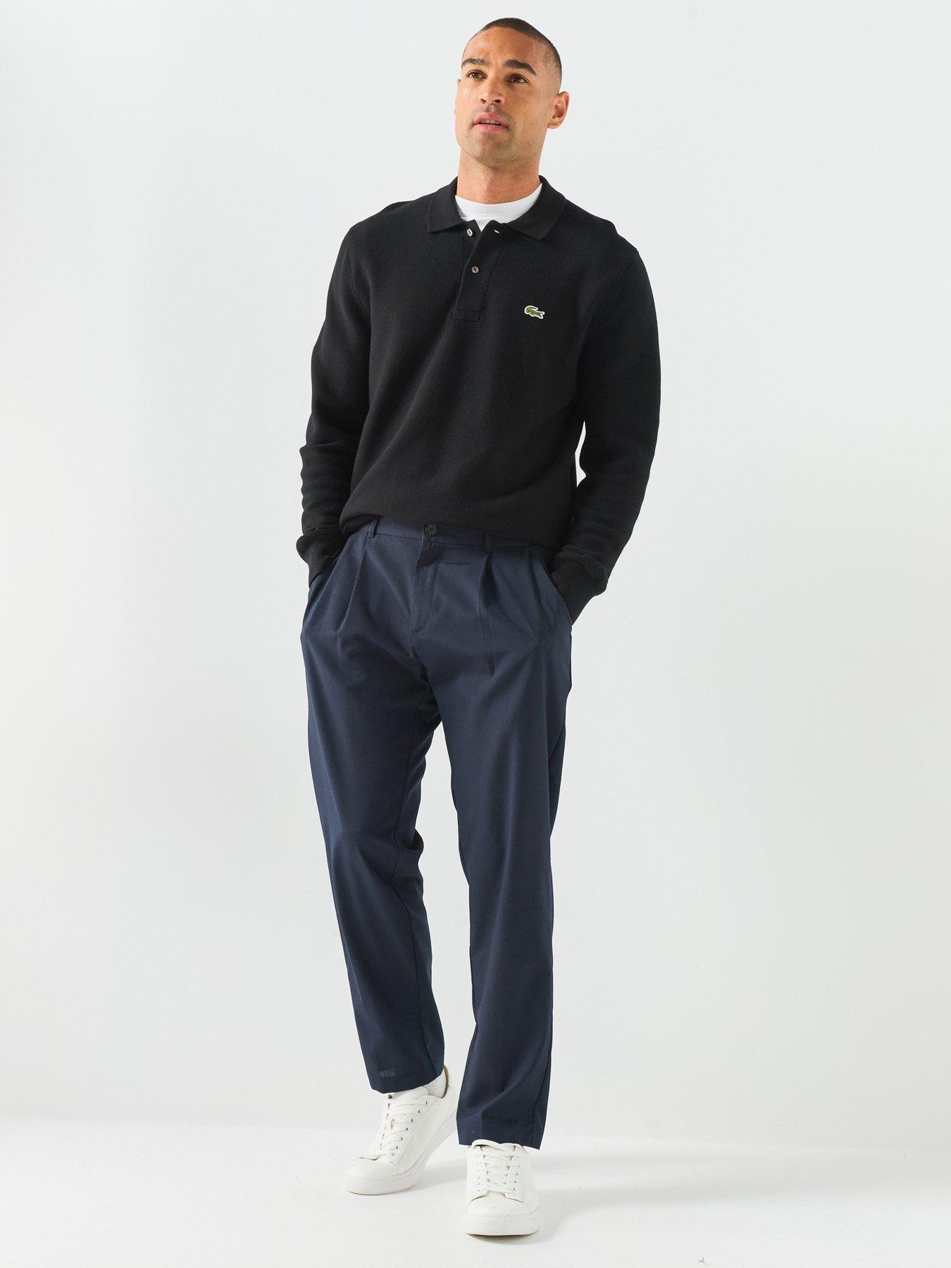 Image 3 of 6 of Lacoste Knitted Long Sleeve Polo Shirt - Black
