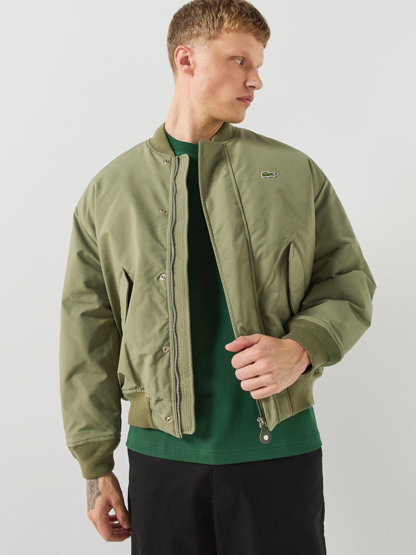 Image 1 of 6 of Lacoste Water Repellent Bomber Jacket - Khaki