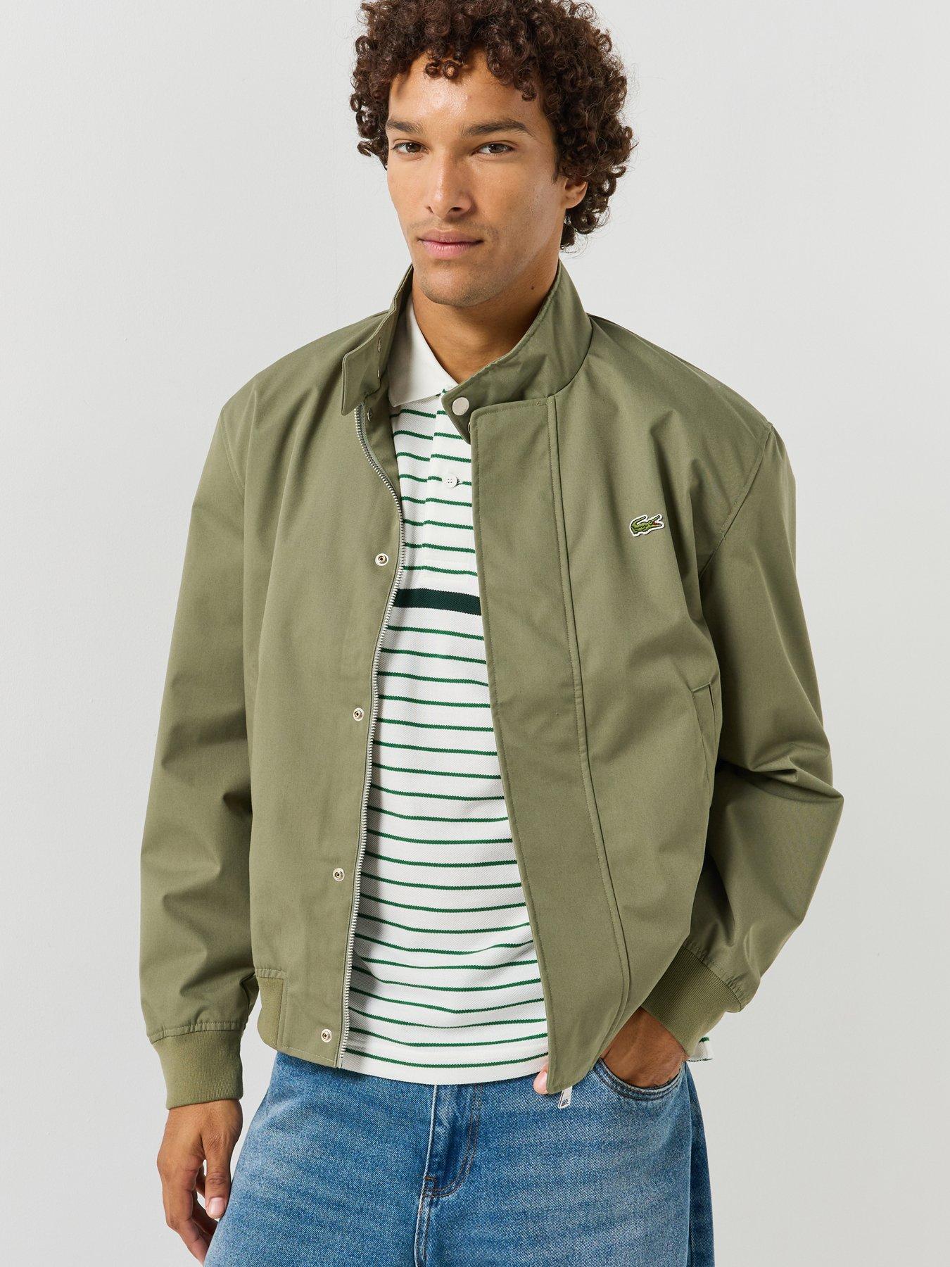 Image 1 of 6 of Lacoste Mens Water-Repellent Harrington Zip-Through Jacket - Khaki
