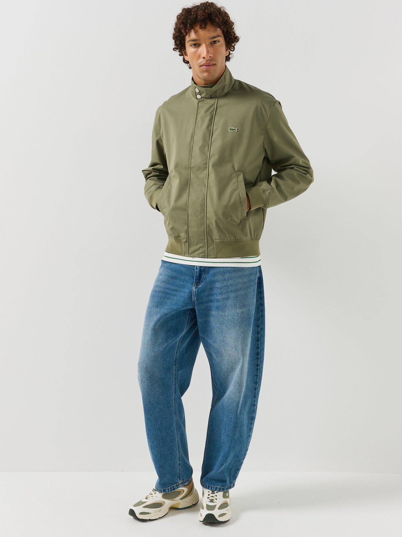 Image 3 of 6 of Lacoste Mens Water-Repellent Harrington Zip-Through Jacket - Khaki