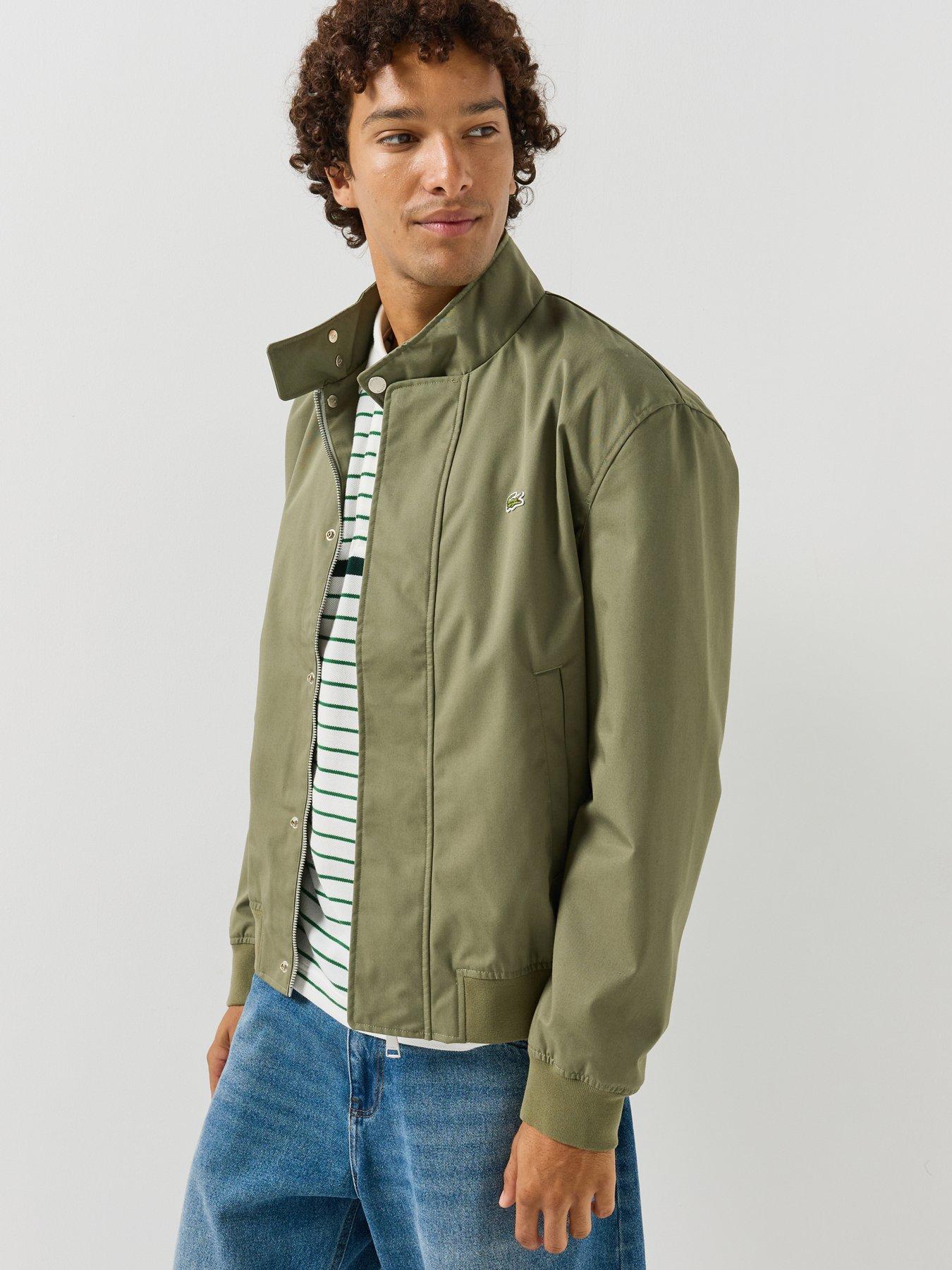 Image 4 of 6 of Lacoste Mens Water-Repellent Harrington Zip-Through Jacket - Khaki