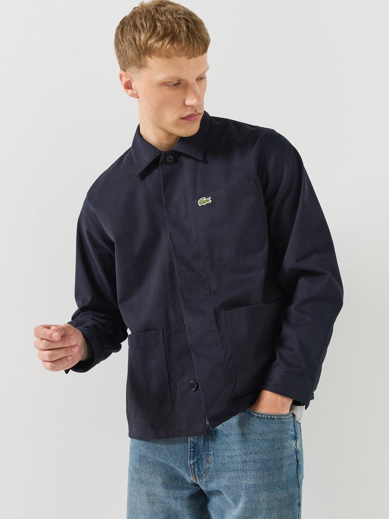 Image 1 of 6 of Lacoste Twill Brushed Cotton Overshirt - Navy