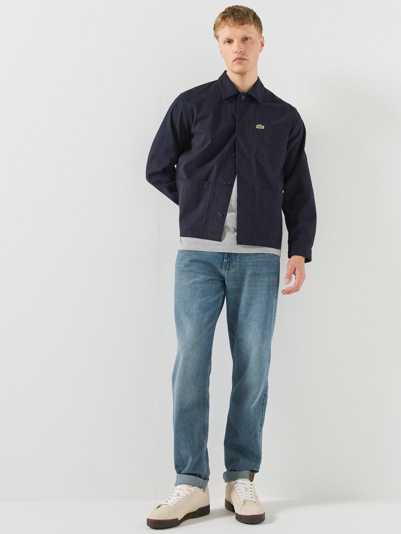 Image 3 of 6 of Lacoste Twill Brushed Cotton Overshirt - Navy