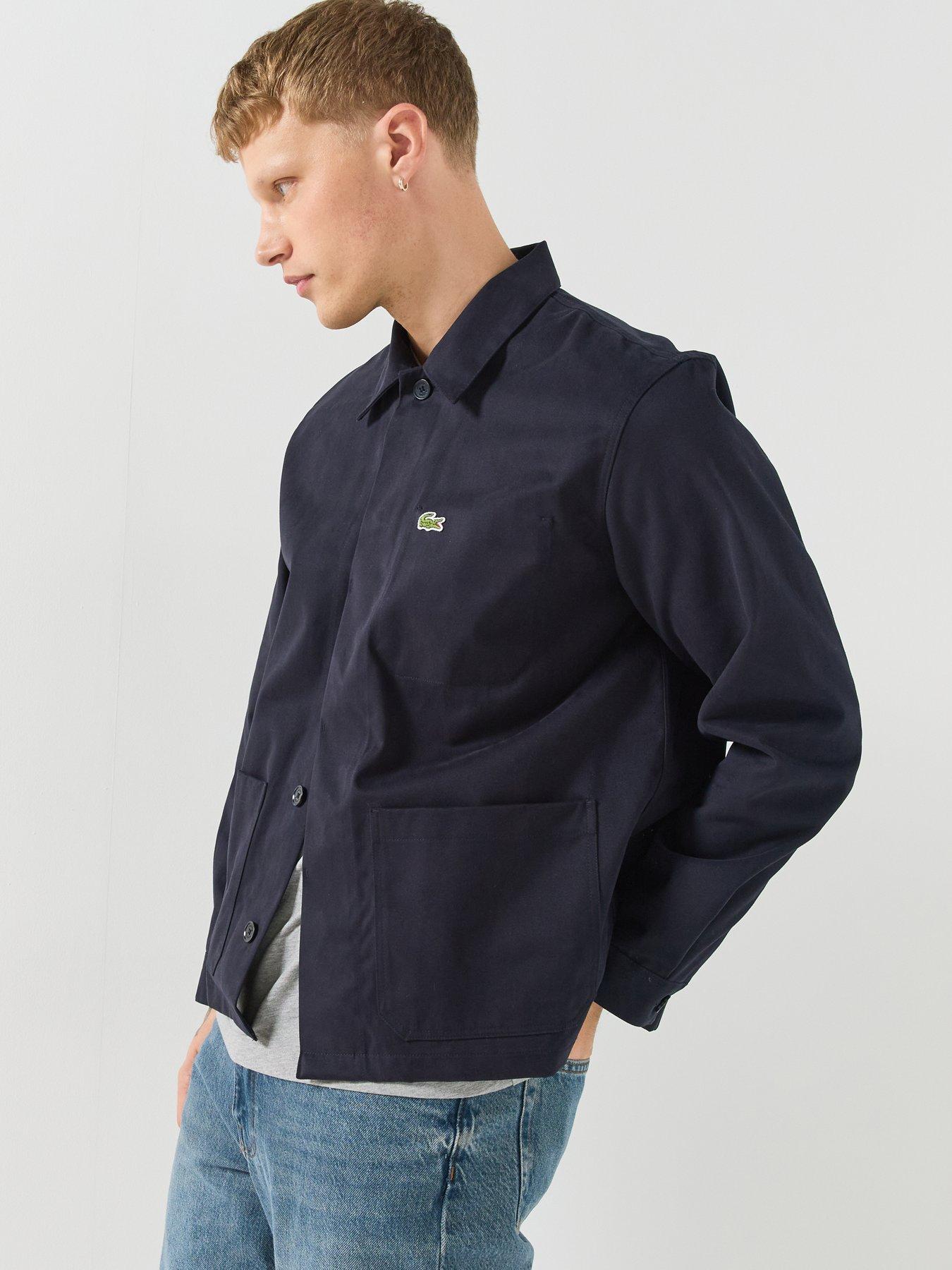 Image 6 of 6 of Lacoste Twill Brushed Cotton Overshirt - Navy