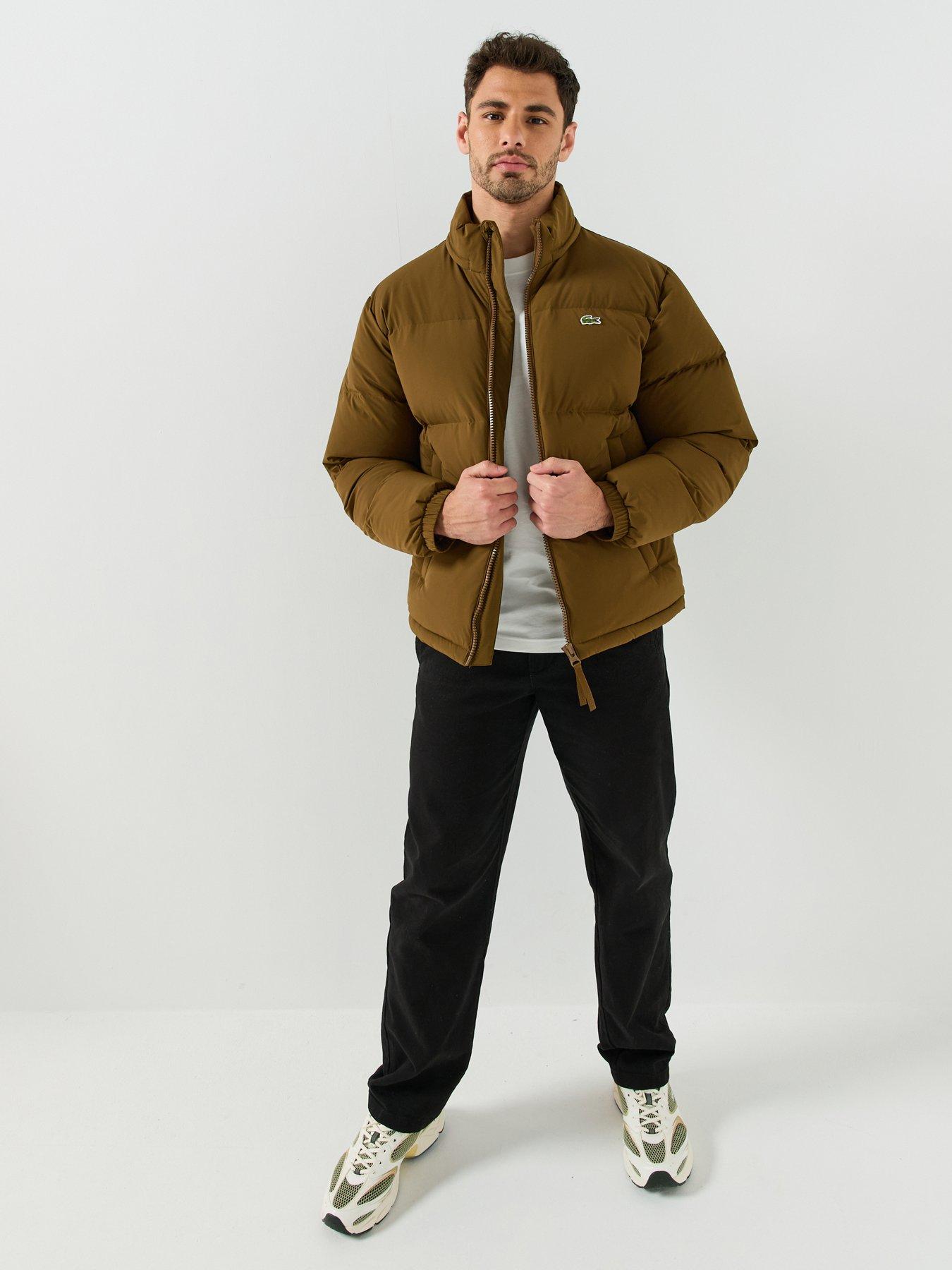 Image 3 of 6 of Lacoste Water Repellent Hooded Down Jacket - Brown