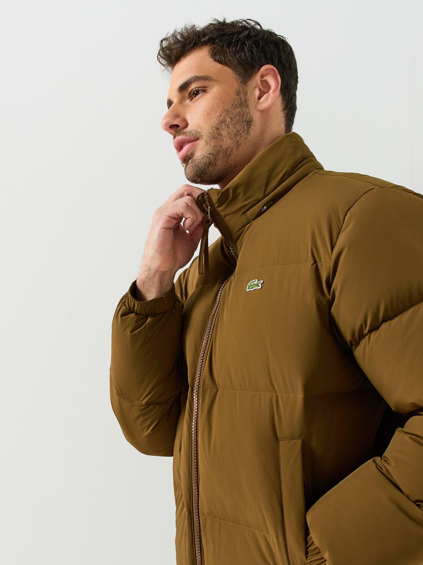 Image 4 of 6 of Lacoste Water Repellent Hooded Down Jacket - Brown