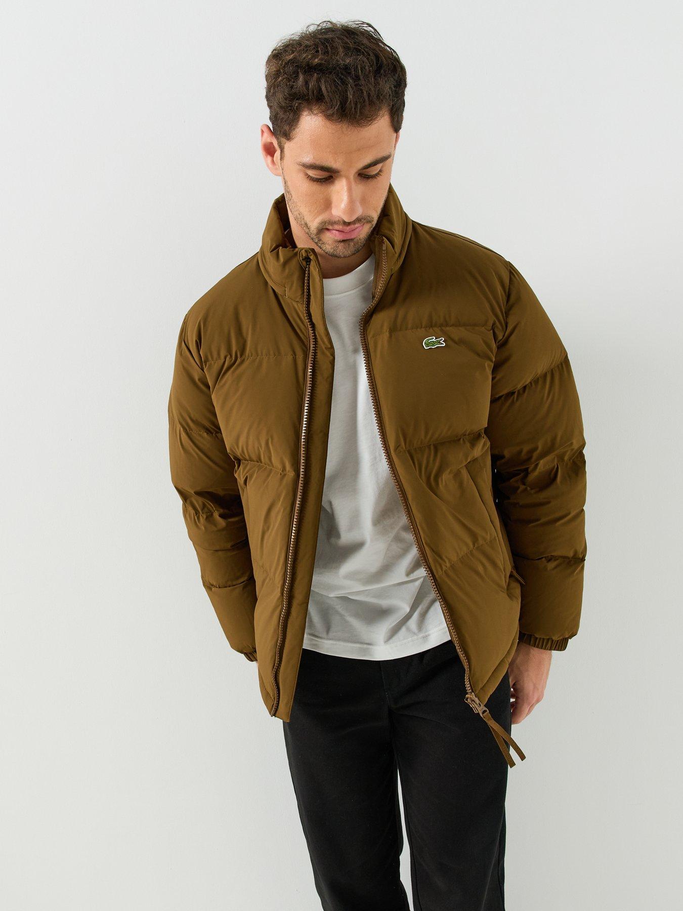 Image 5 of 6 of Lacoste Water Repellent Hooded Down Jacket - Brown
