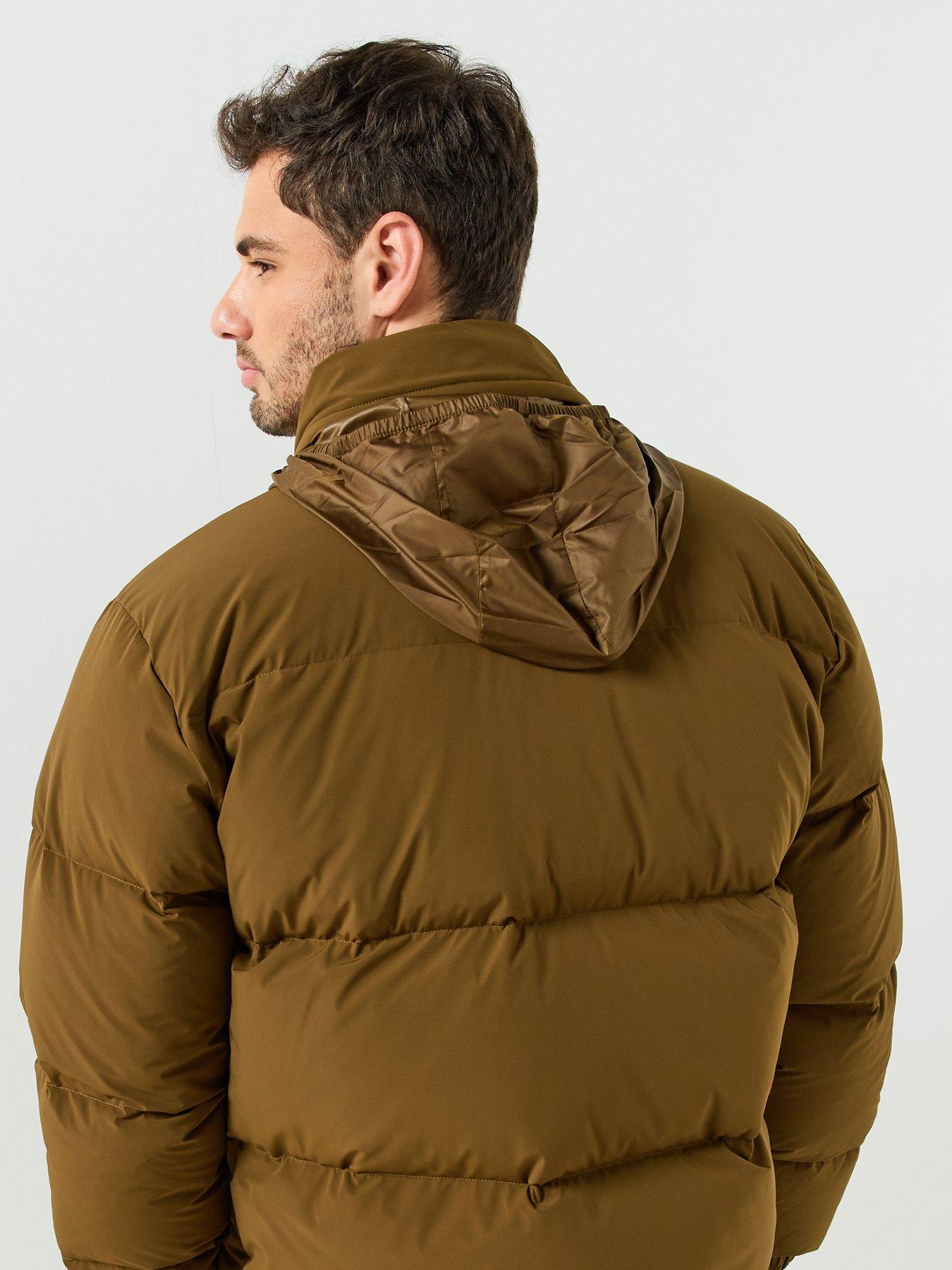 Image 6 of 6 of Lacoste Water Repellent Hooded Down Jacket - Brown