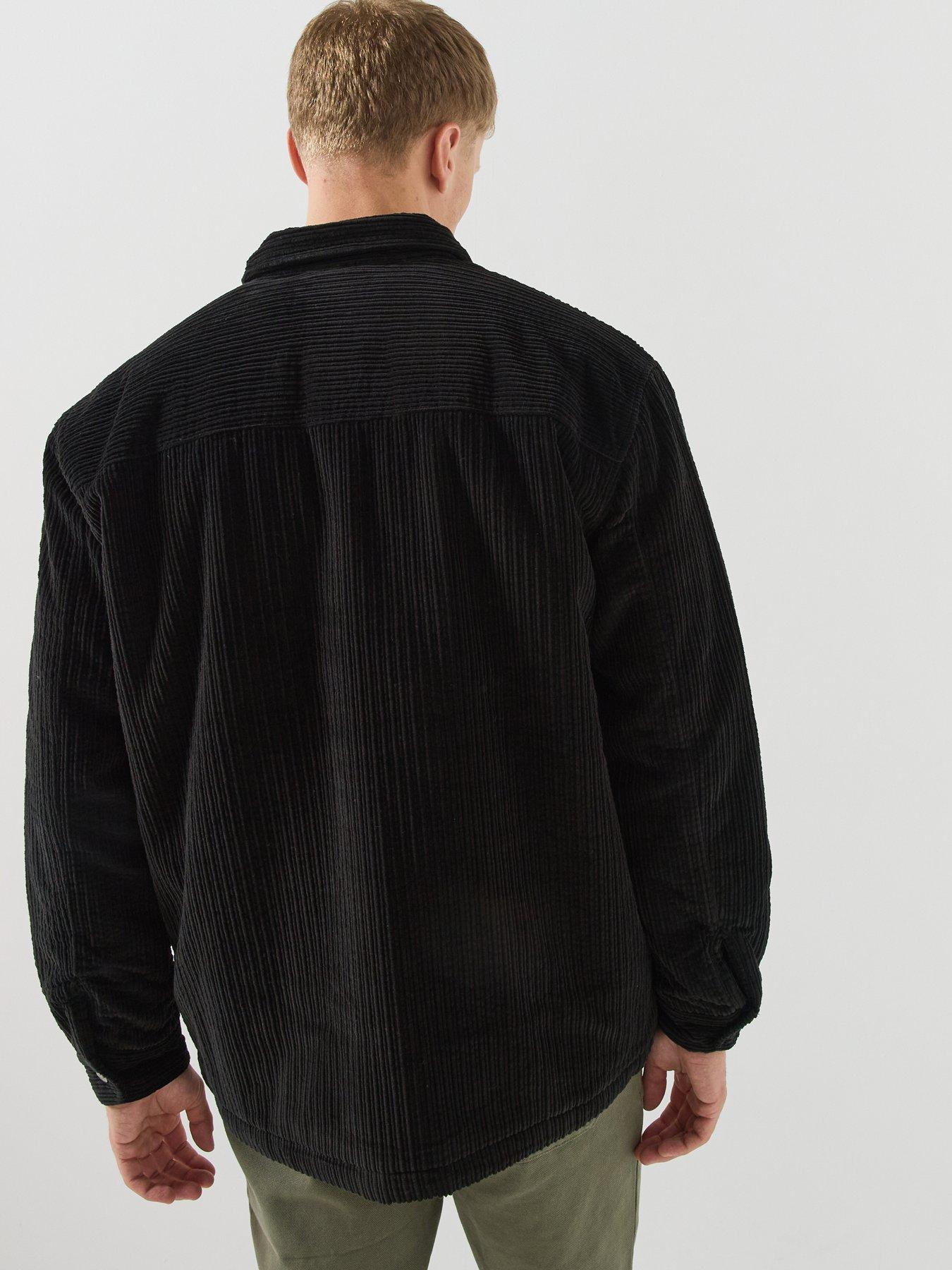 Image 2 of 6 of Lacoste Quilted Corduroy Overshirt - Black