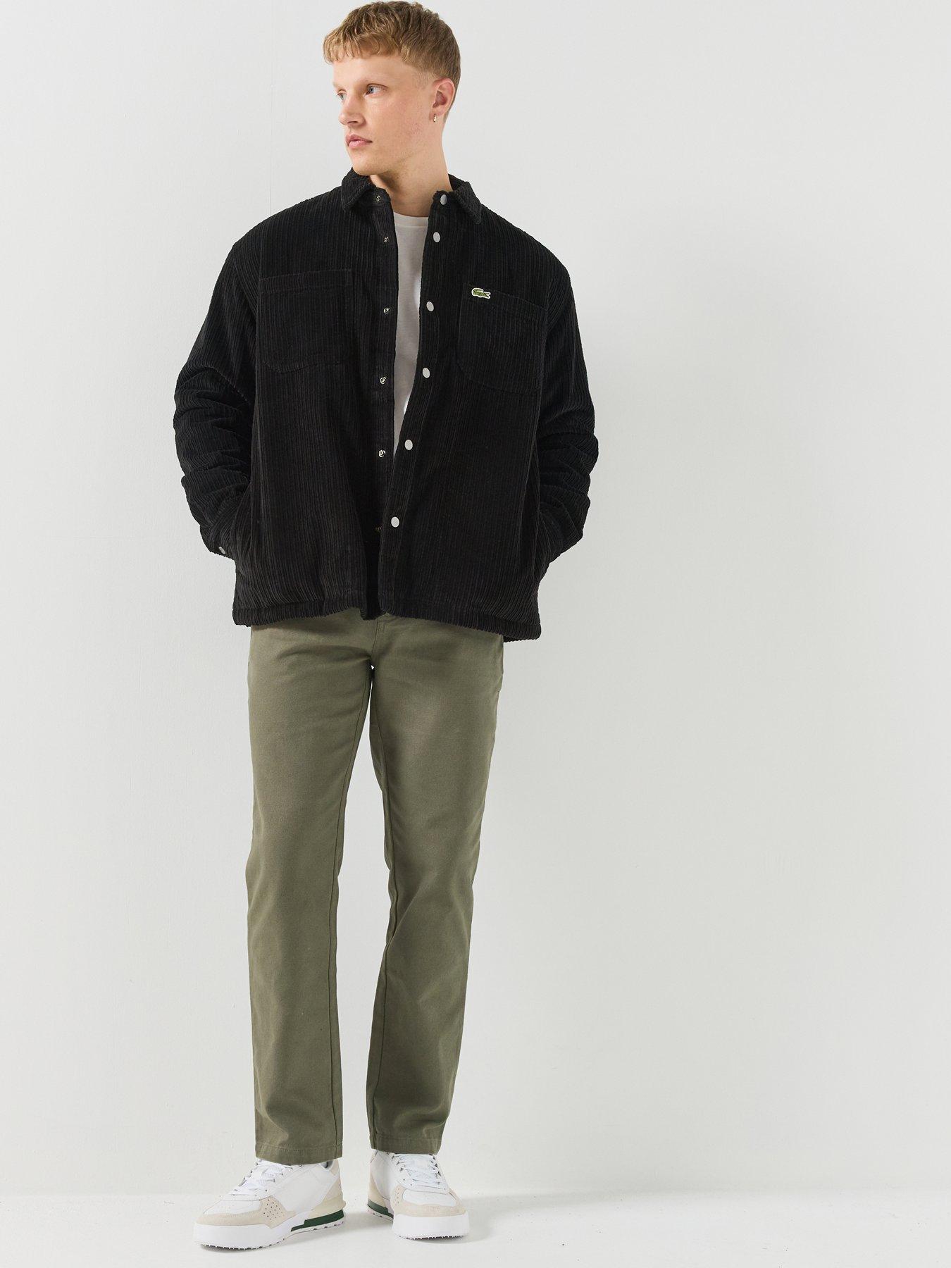 Image 3 of 6 of Lacoste Quilted Corduroy Overshirt - Black