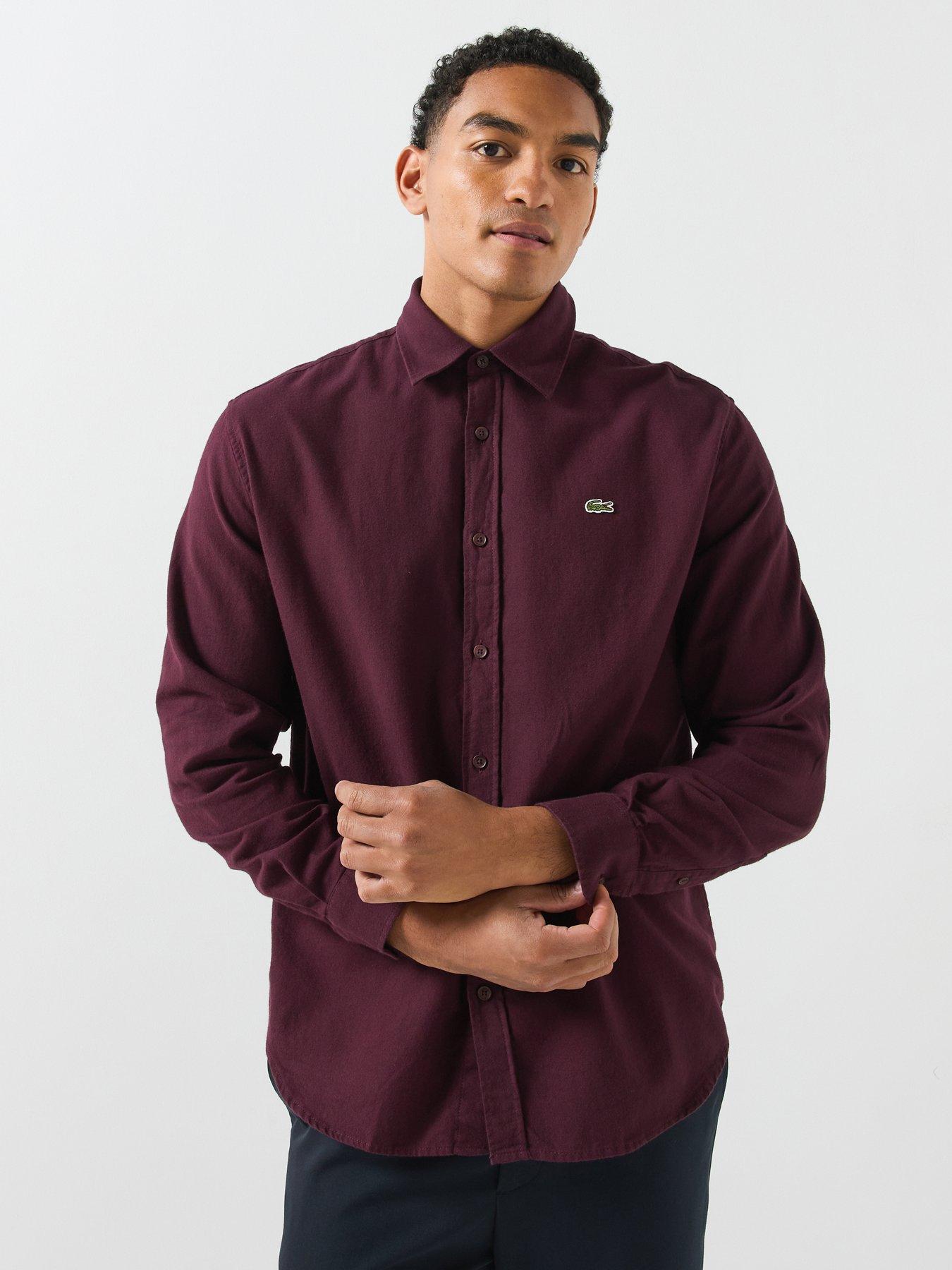 Lacoste Cotton Flannel Shirt - Dark Red
