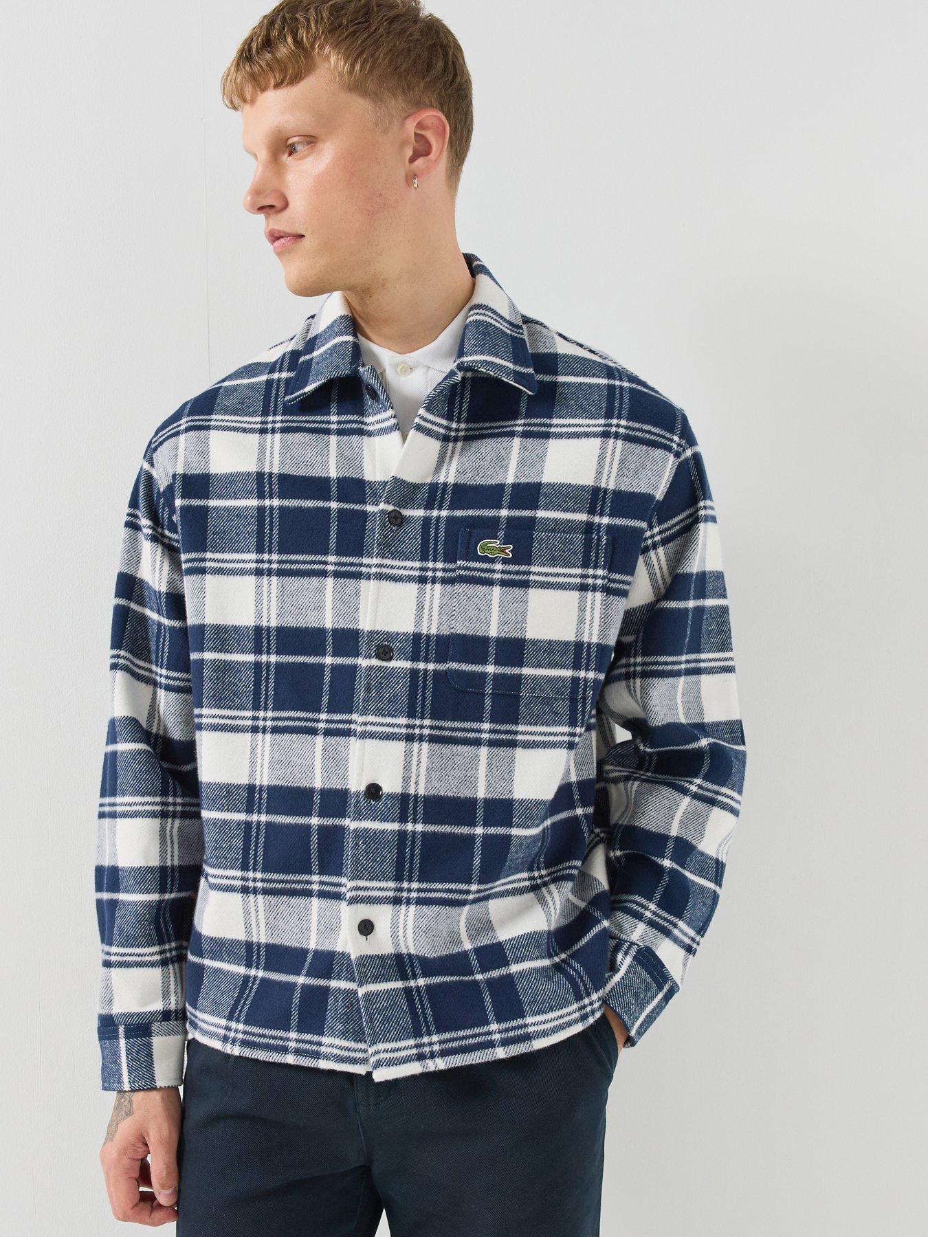 Image 1 of 6 of Lacoste Relaxed Fit Warm Felt Overshirt - Navy