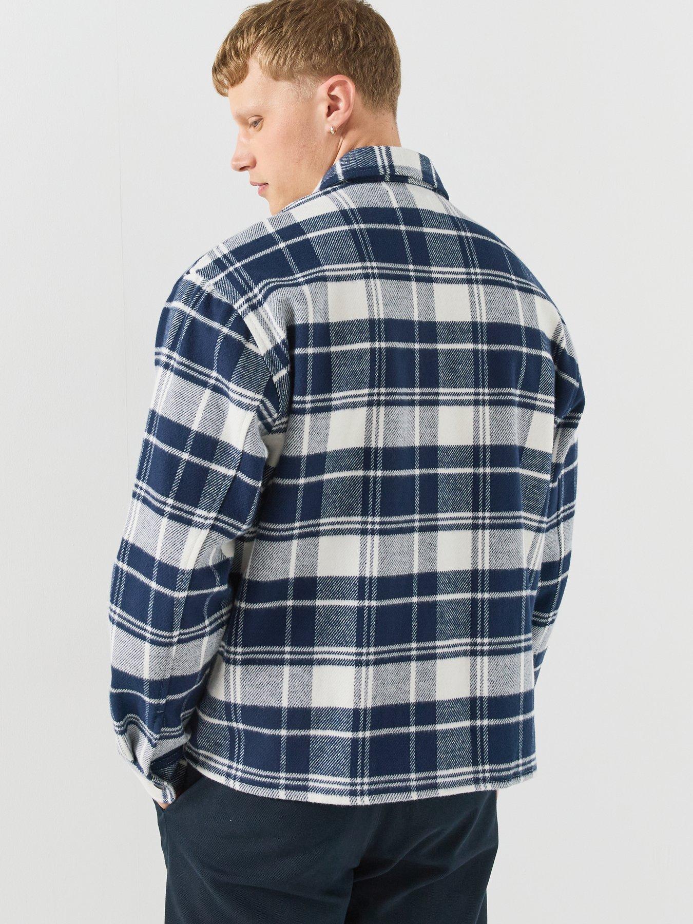 Image 2 of 6 of Lacoste Relaxed Fit Warm Felt Overshirt - Navy
