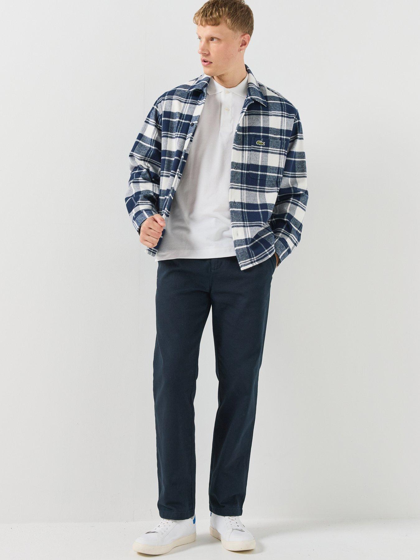 Image 3 of 6 of Lacoste Relaxed Fit Warm Felt Overshirt - Navy