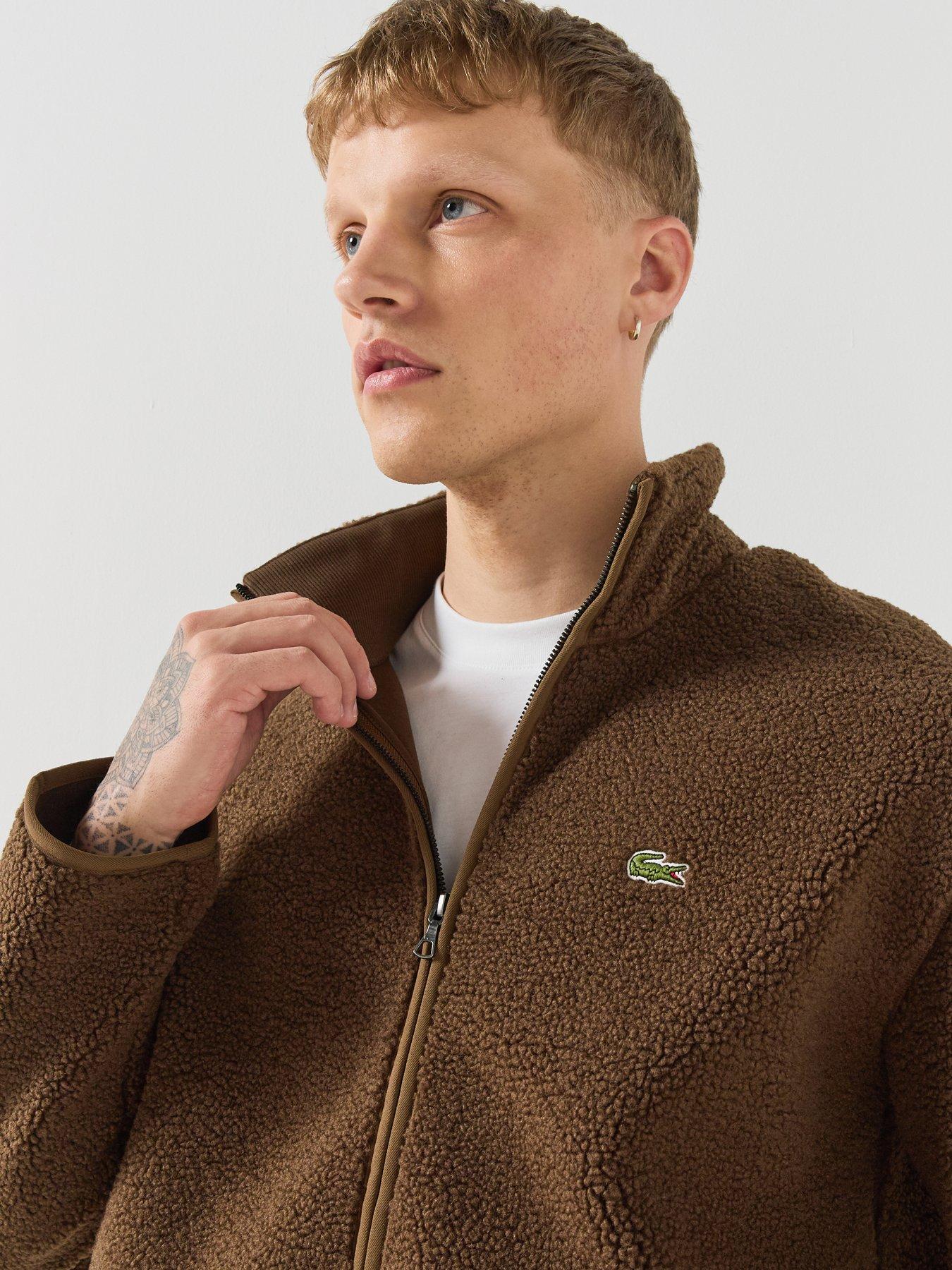 Image 5 of 6 of Lacoste Warm Sherpa Fleece Zipped Jacket - Dark Brown