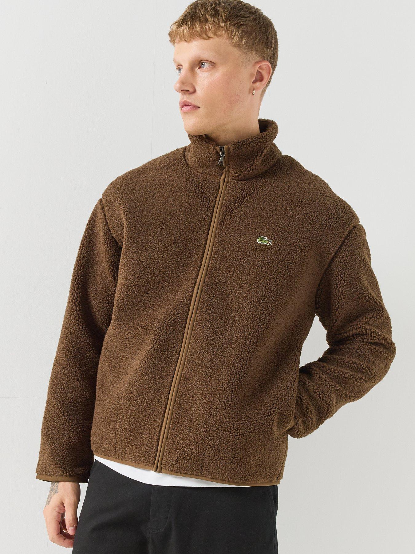 Image 6 of 6 of Lacoste Warm Sherpa Fleece Zipped Jacket - Dark Brown