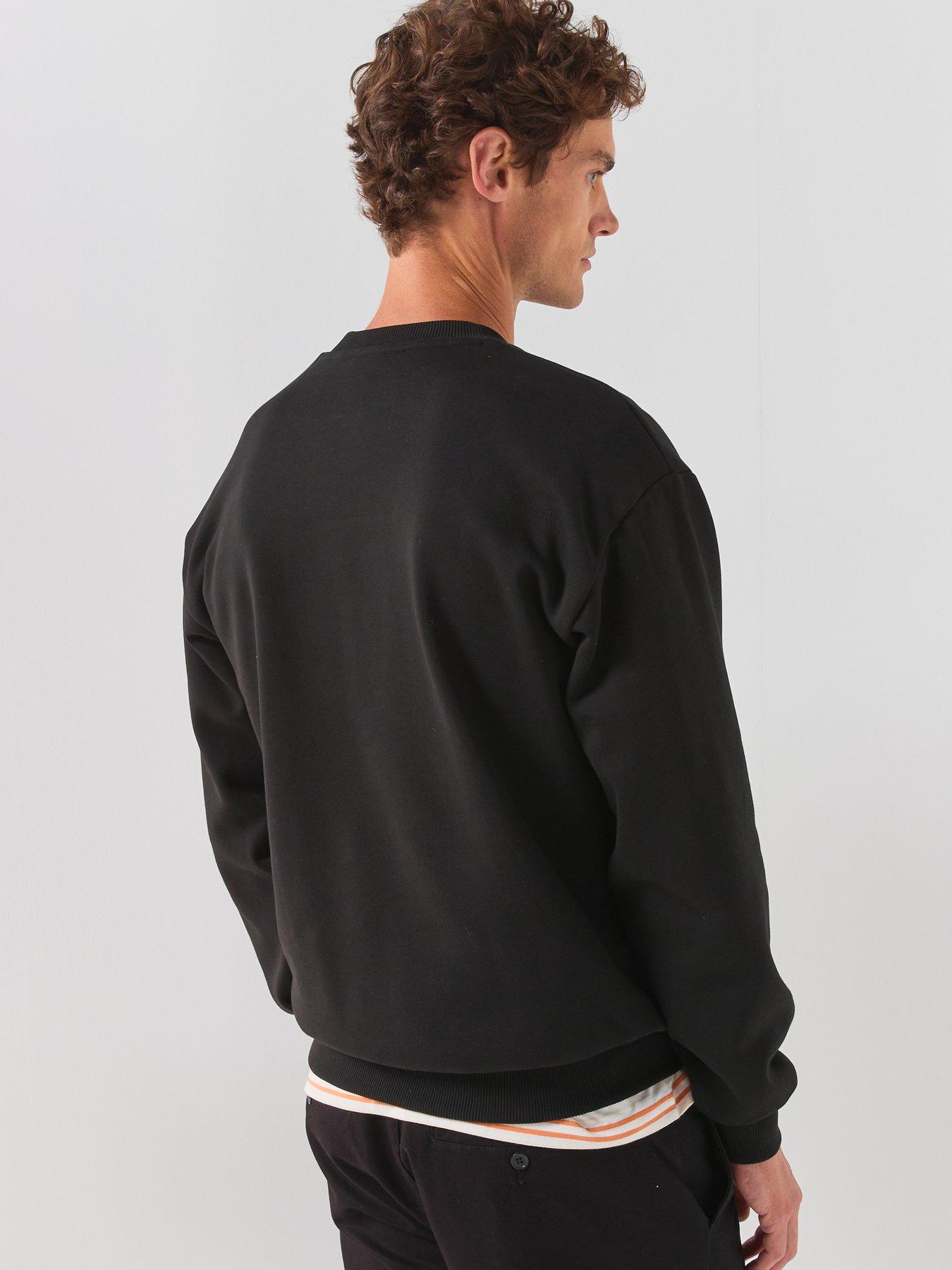 Image 2 of 6 of Lacoste Brushed Fleece Jersey Crew Sweat - Black
