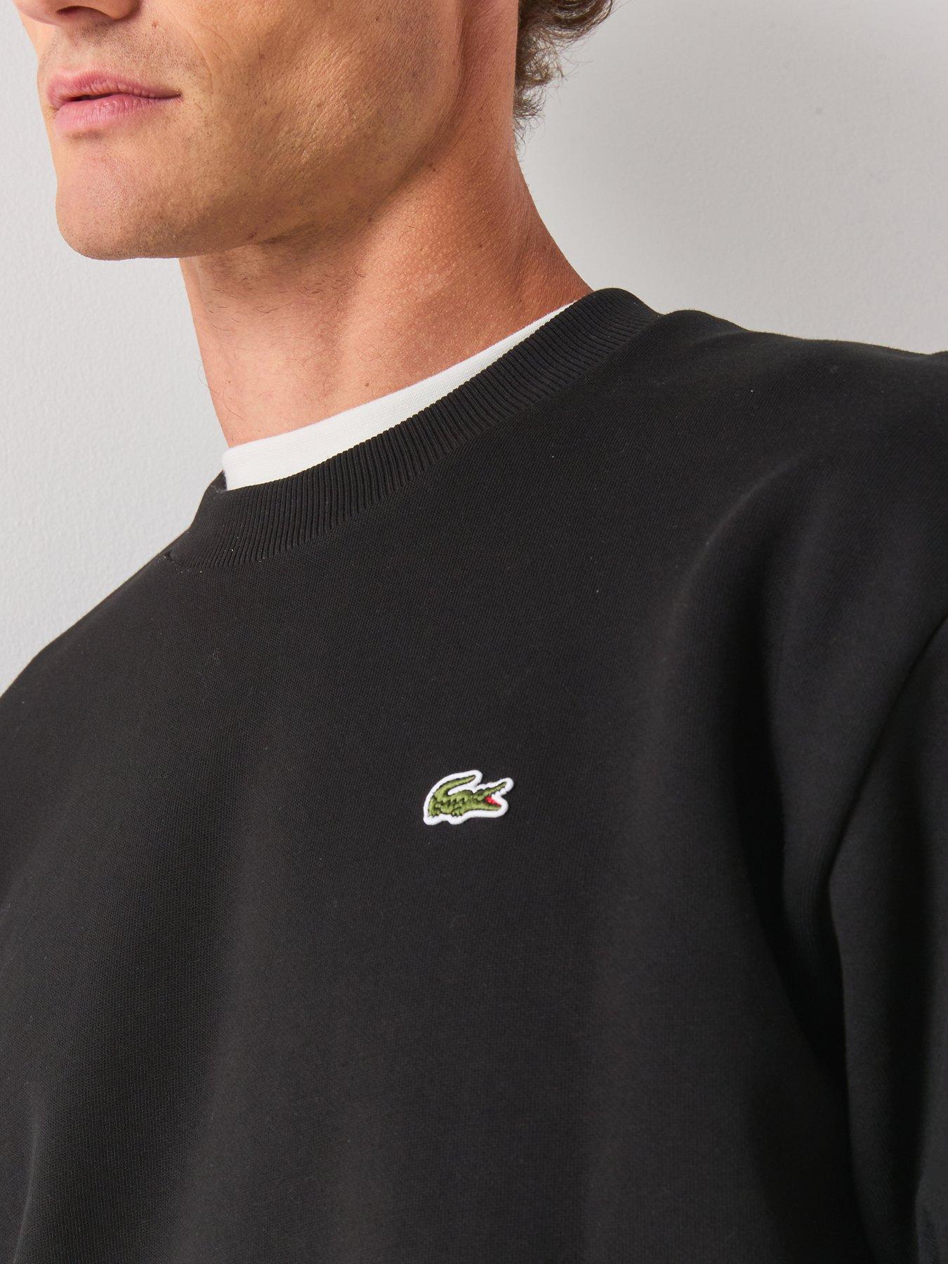 Image 4 of 6 of Lacoste Brushed Fleece Jersey Crew Sweat - Black