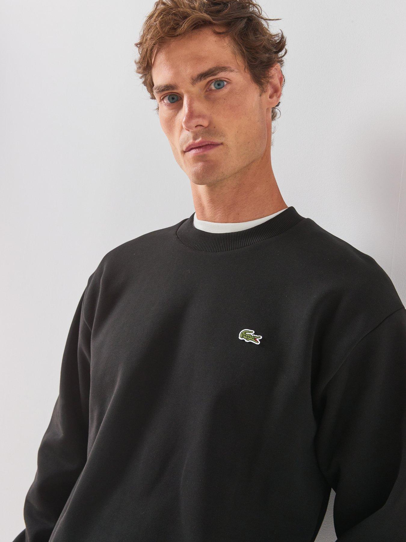 Image 5 of 6 of Lacoste Brushed Fleece Jersey Crew Sweat - Black