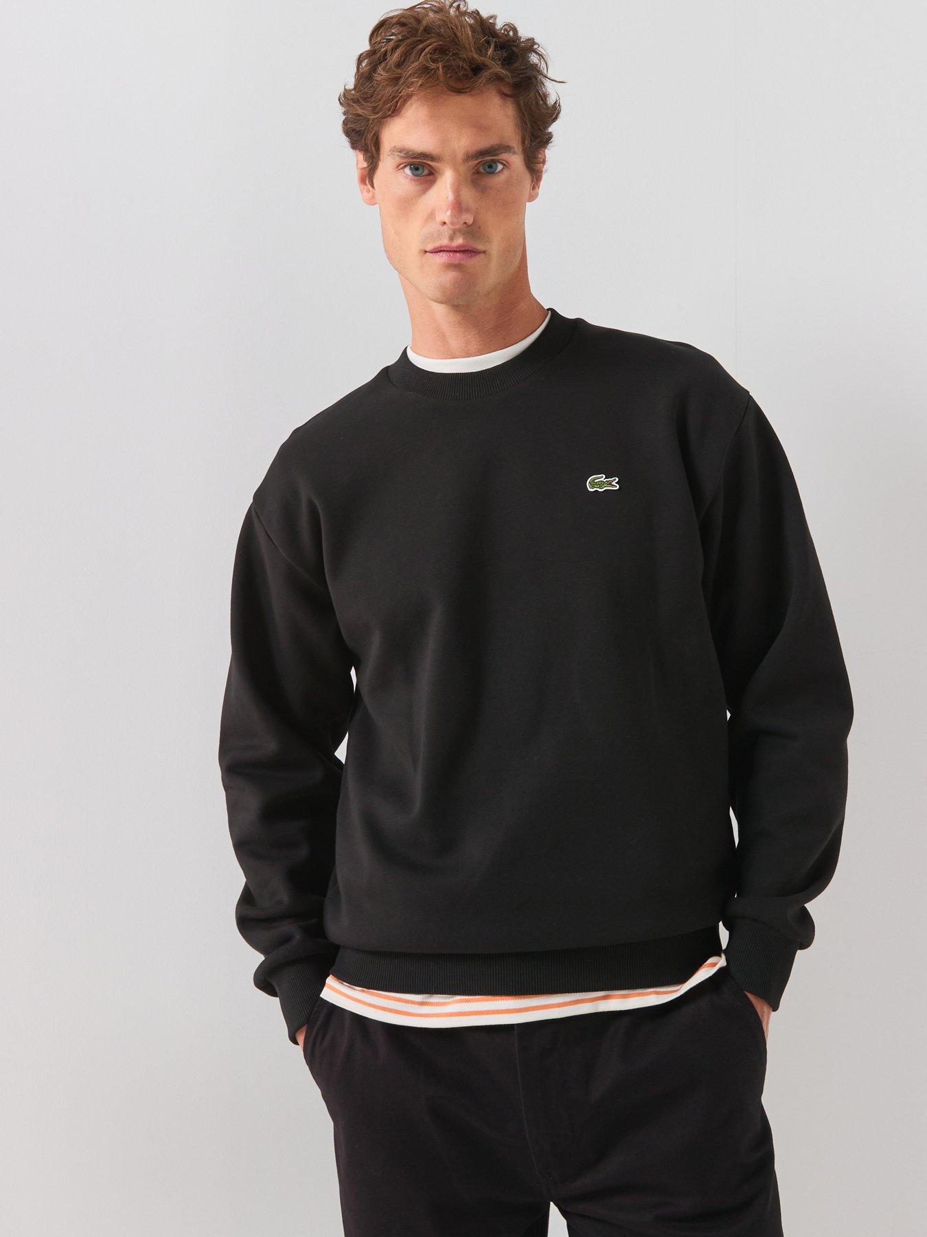 Image 6 of 6 of Lacoste Brushed Fleece Jersey Crew Sweat - Black