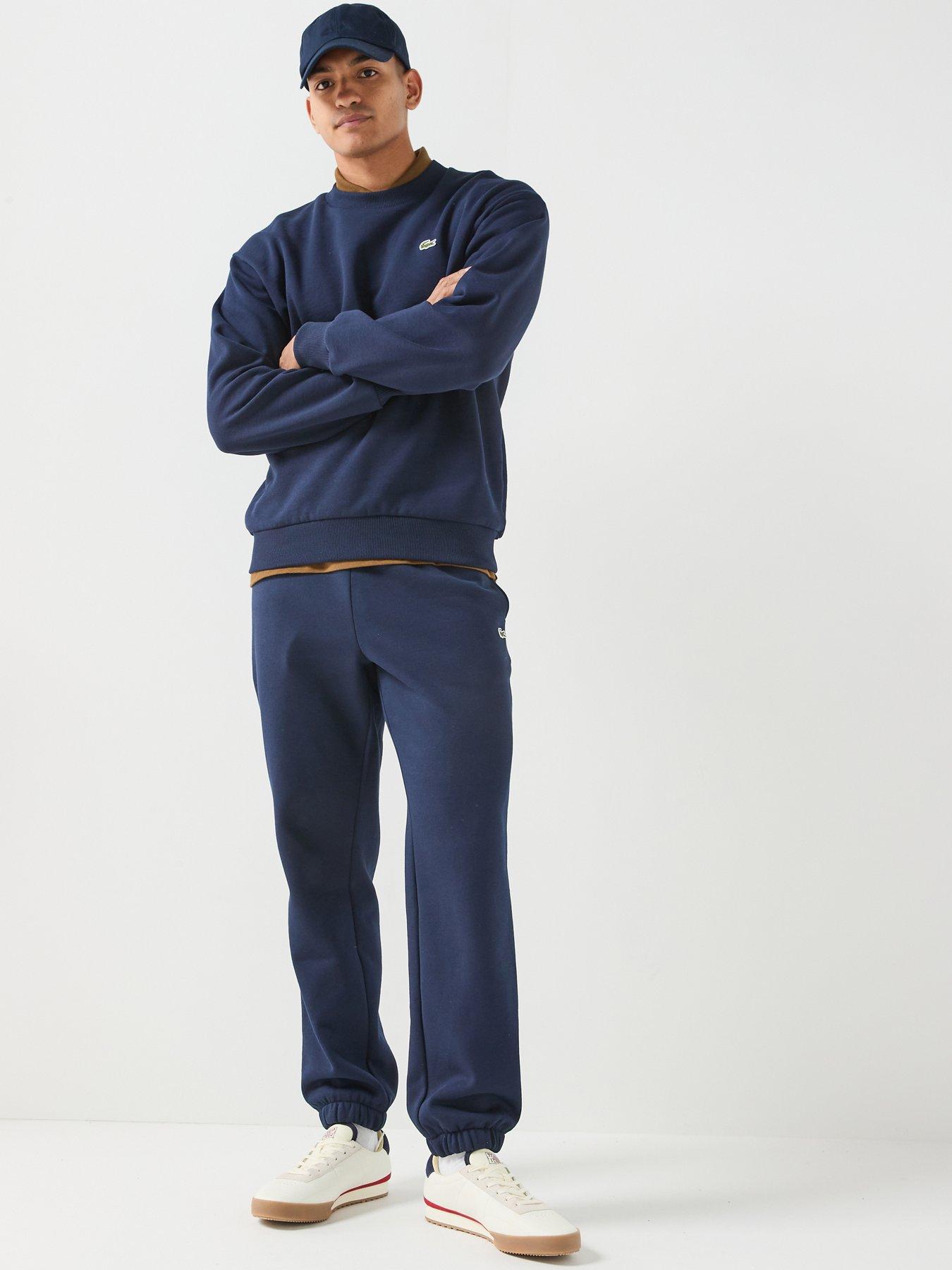 Image 3 of 6 of Lacoste Brushed Fleece Jersey Crew Sweat - Navy