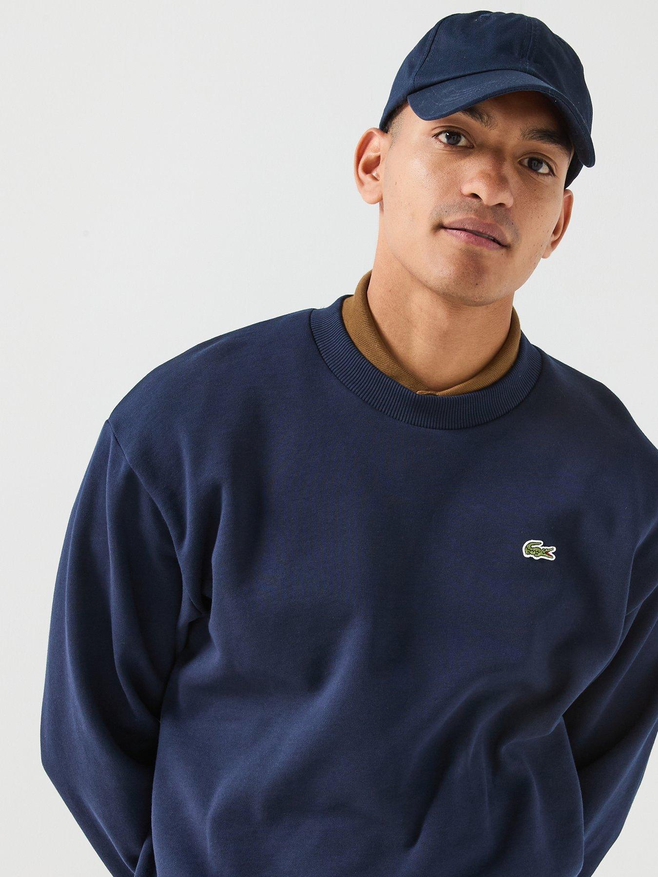 Image 6 of 6 of Lacoste Brushed Fleece Jersey Crew Sweat - Navy