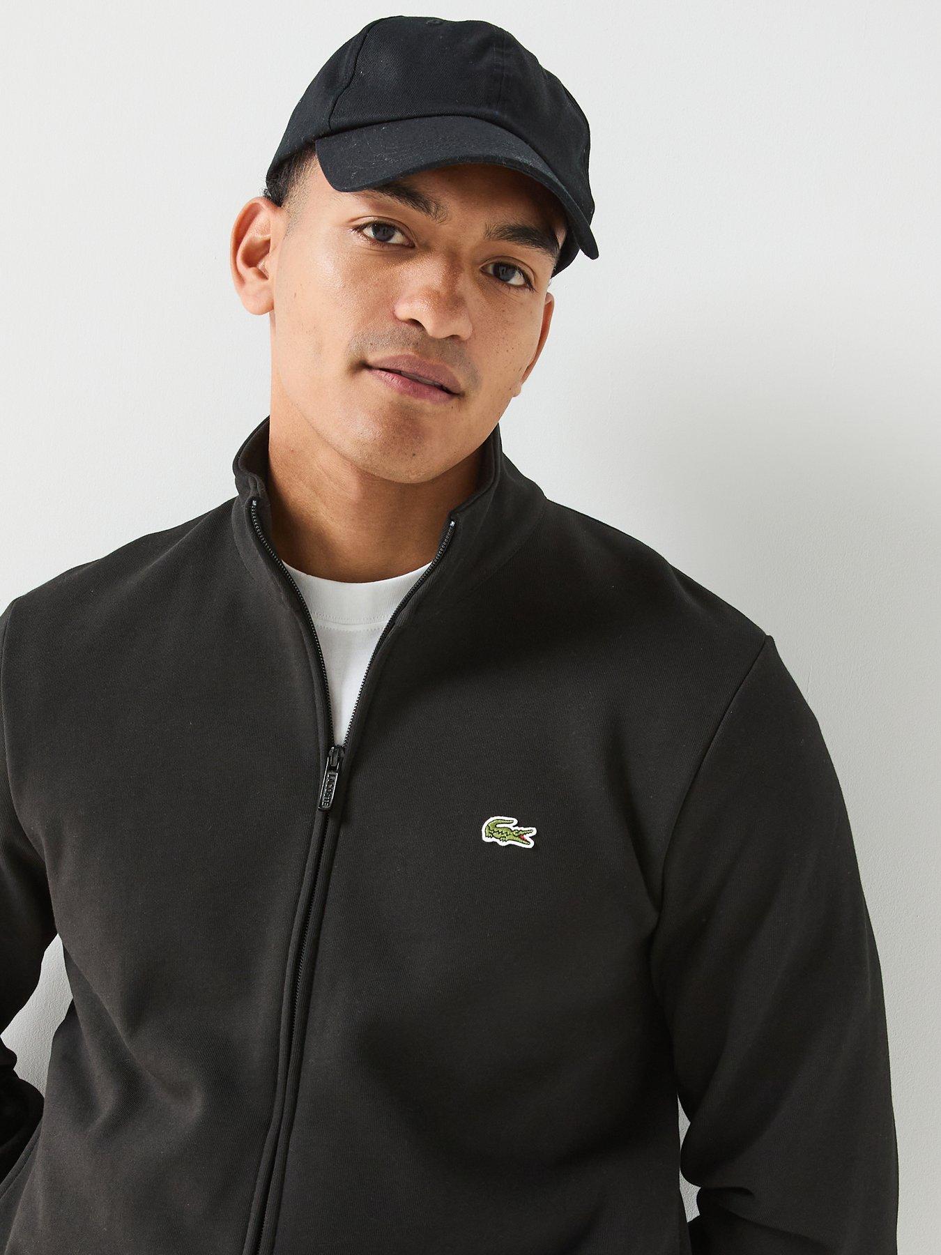 Image 4 of 6 of Lacoste Brushed Fleece Full Zip Jacket - Black