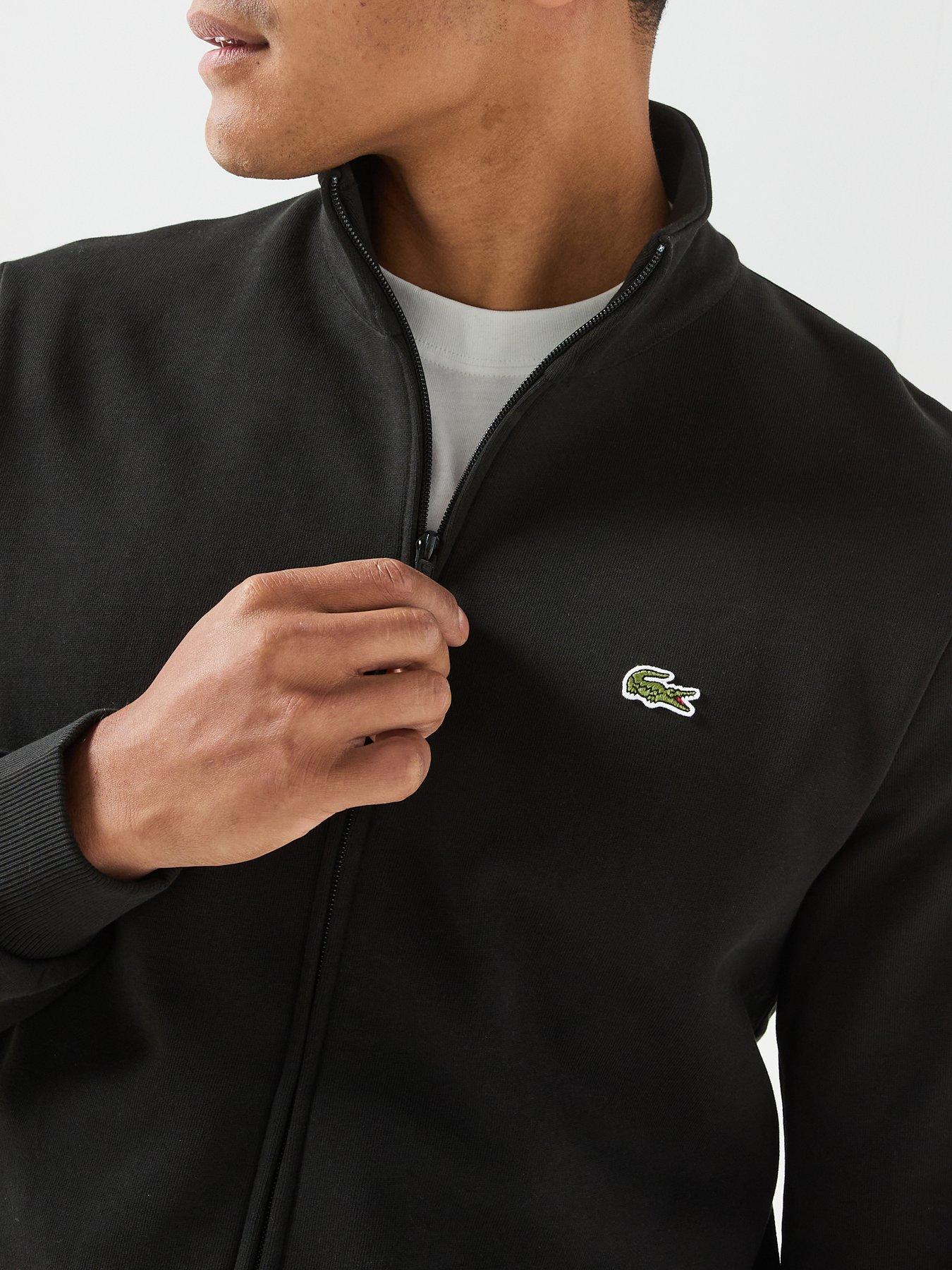 Image 6 of 6 of Lacoste Brushed Fleece Full Zip Jacket - Black