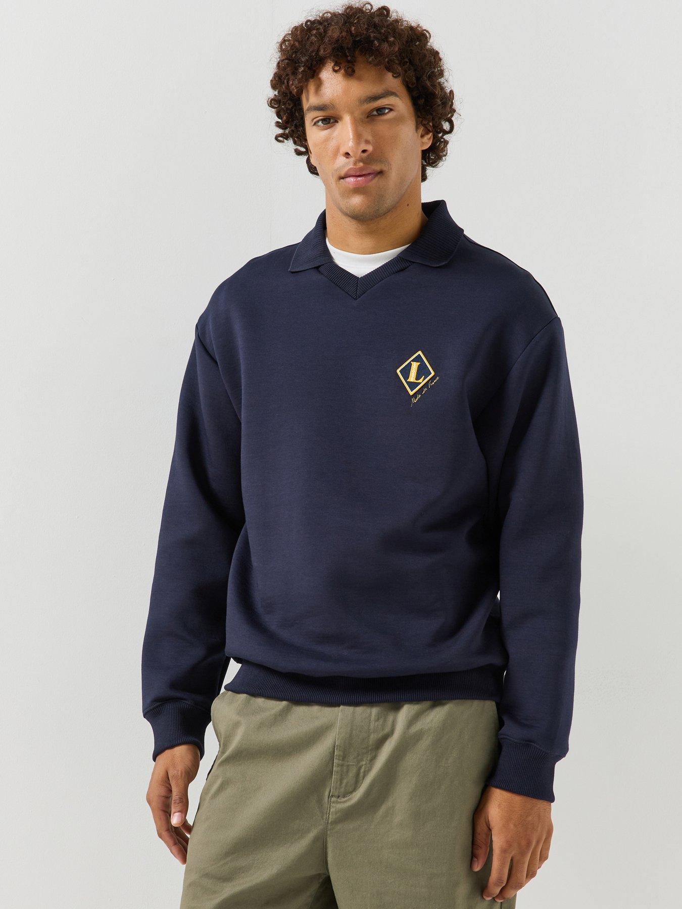 Image 1 of 5 of Lacoste Made In France Premium Crew Sweat - Navy