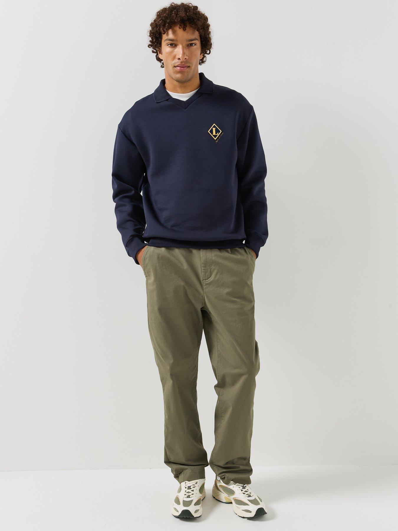 Image 3 of 5 of Lacoste Made In France Premium Crew Sweat - Navy