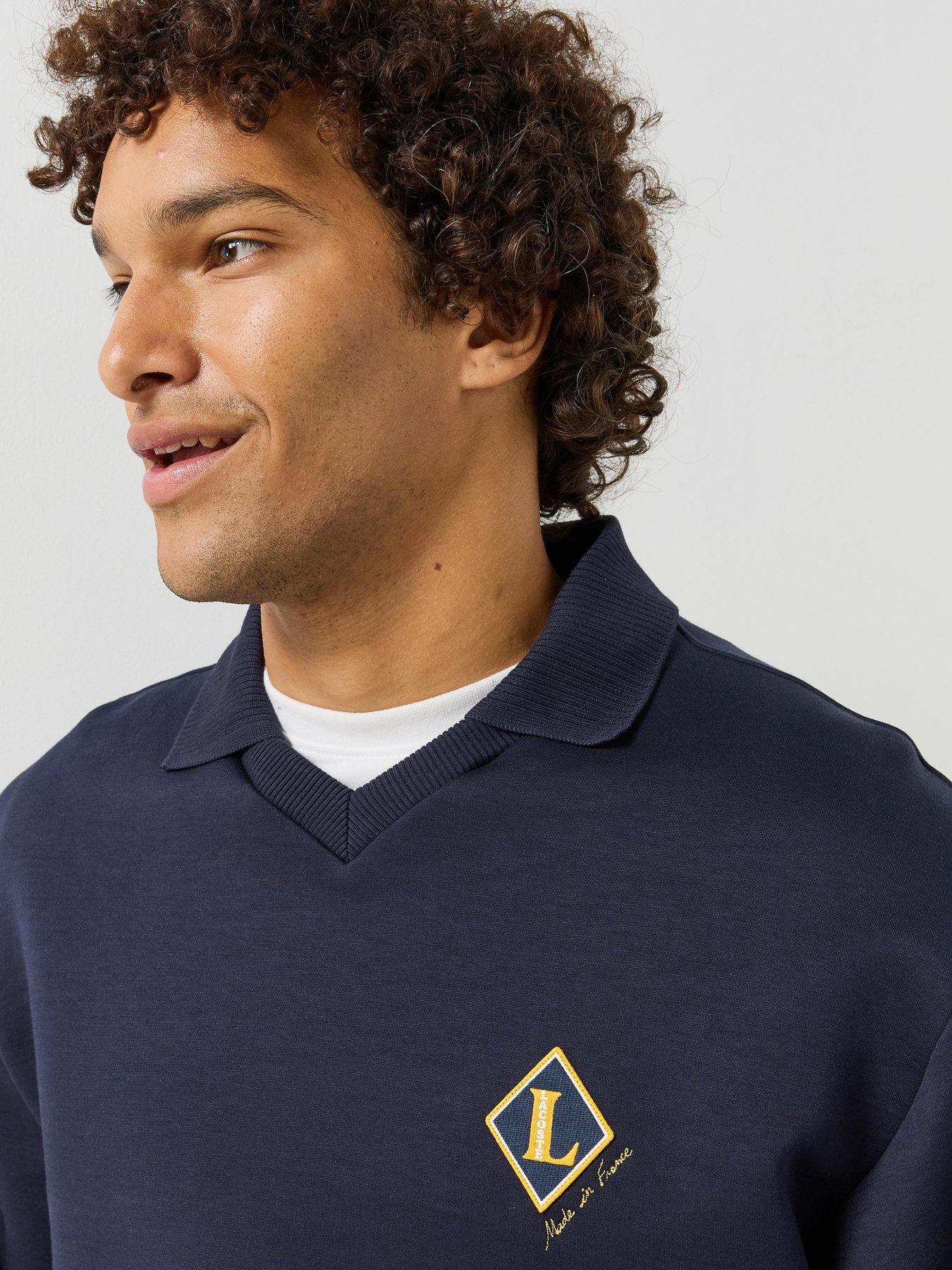 Image 4 of 5 of Lacoste Made In France Premium Crew Sweat - Navy
