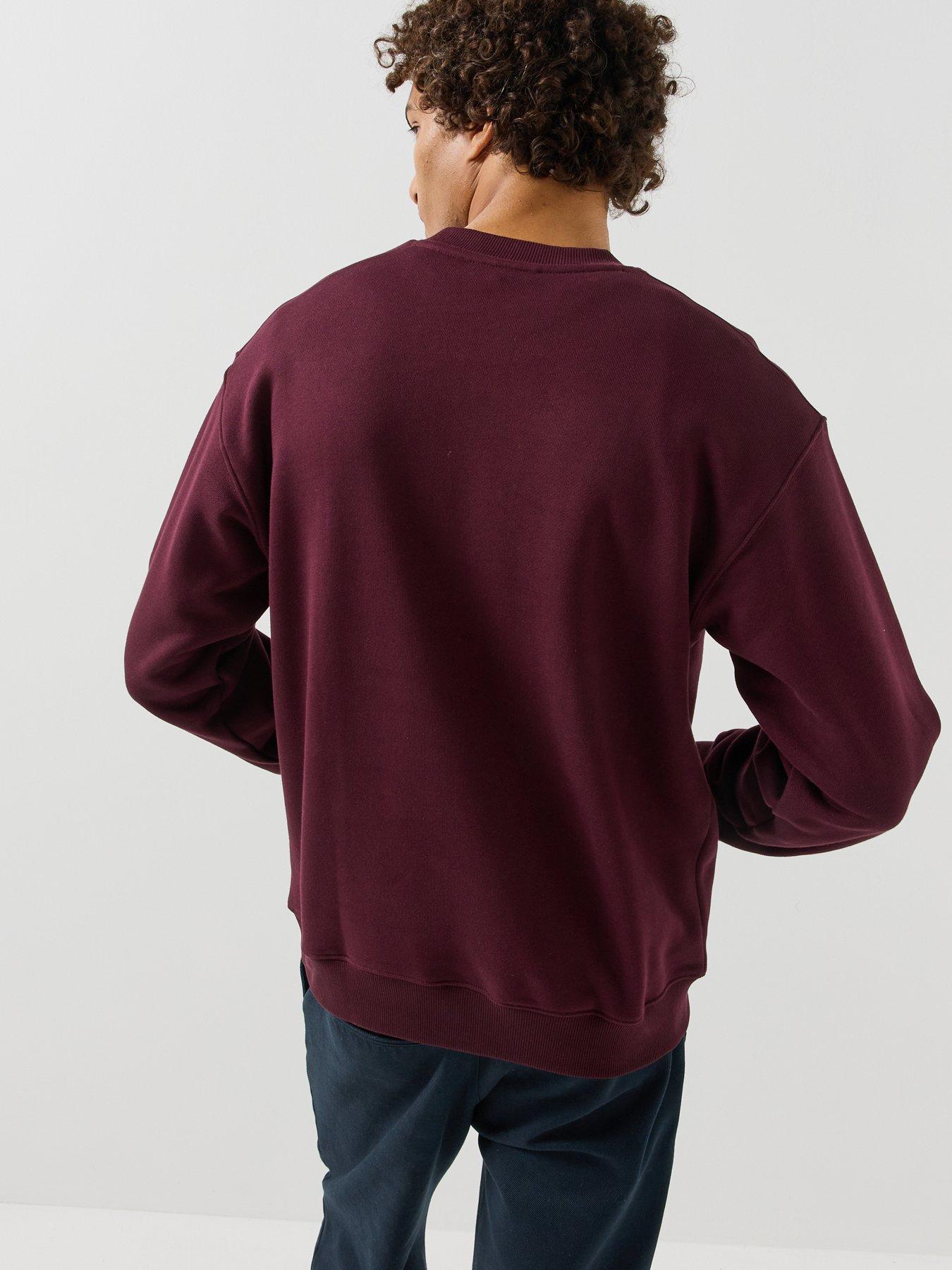 Image 2 of 5 of Lacoste Mens Regular Fit French Terry Embroidered Sweatshirt - Dark Red
