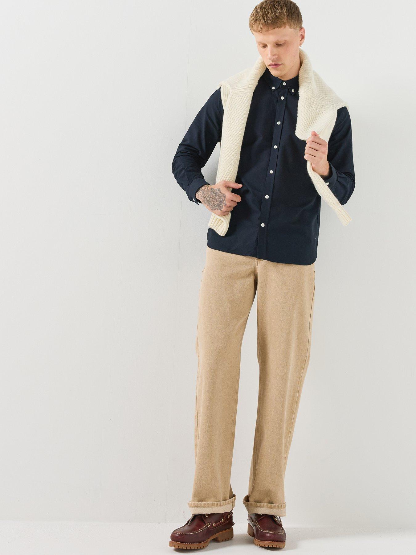 Image 3 of 6 of Lacoste Mens Button-Down Collar Oxford Cotton Shirt - Navy
