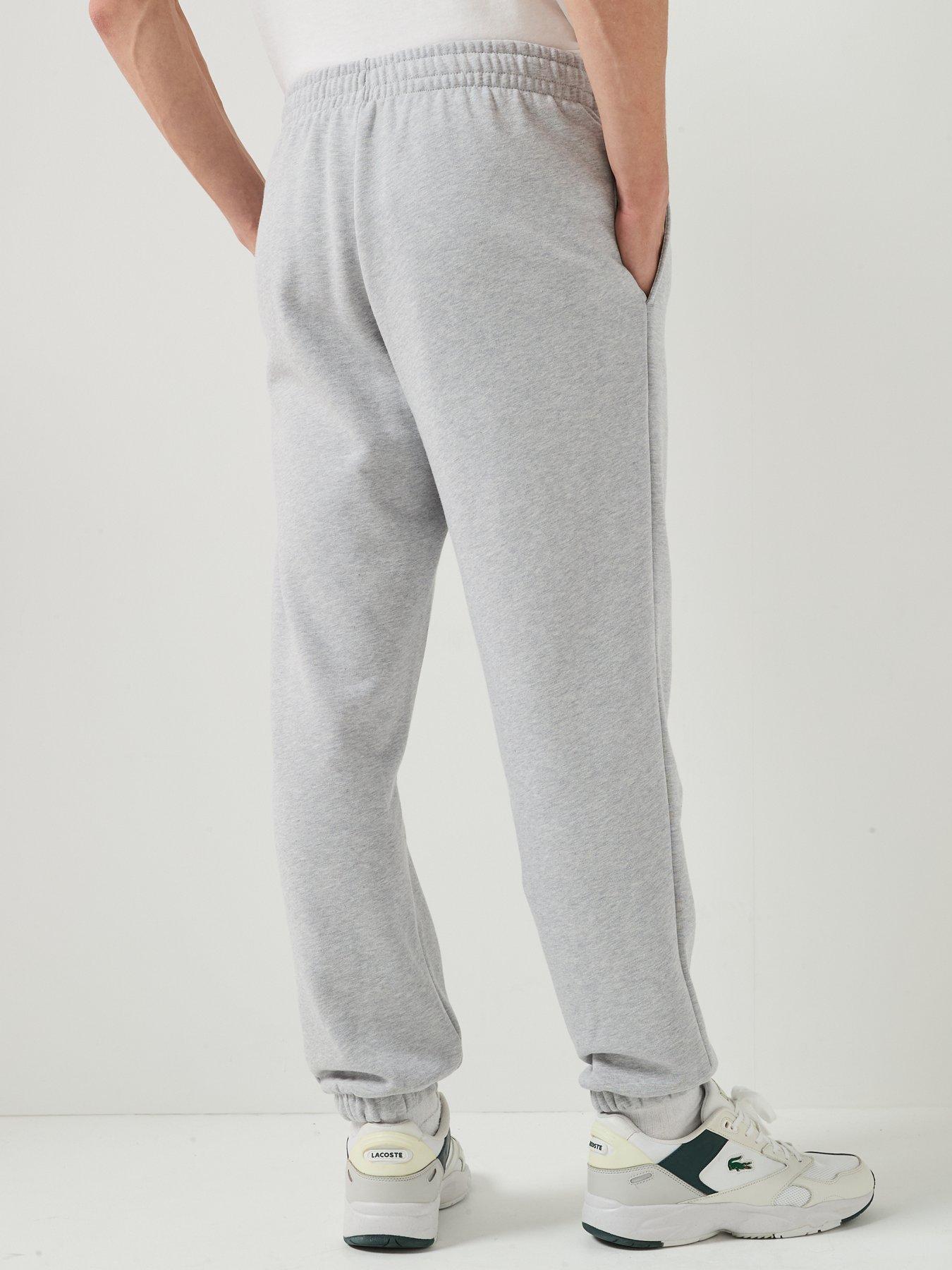Image 2 of 6 of Lacoste Regular Fit Brushed Fleece Cuffed Joggers - Light Grey