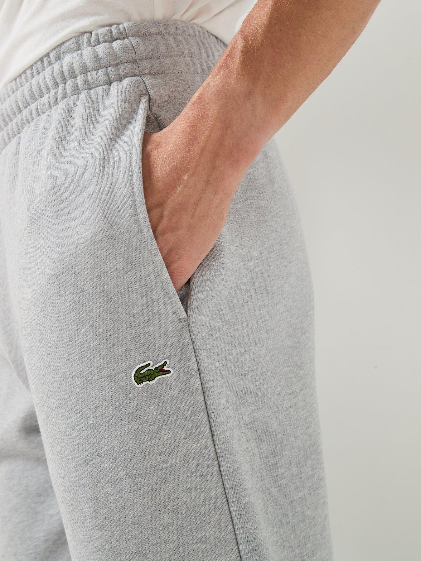 Image 5 of 6 of Lacoste Regular Fit Brushed Fleece Cuffed Joggers - Light Grey