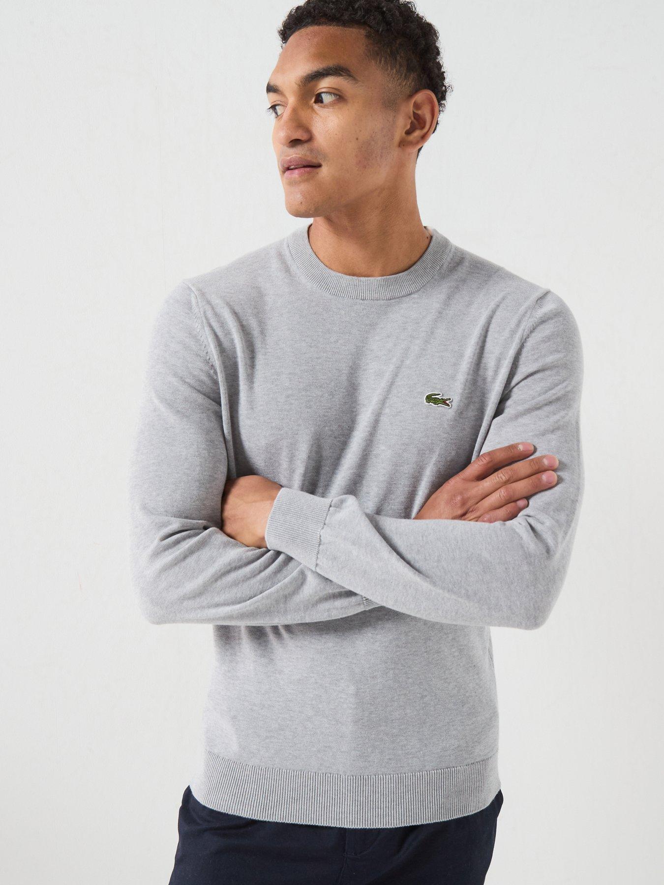 Lacoste Crew Neck Cotton Knitted Jumper - Grey