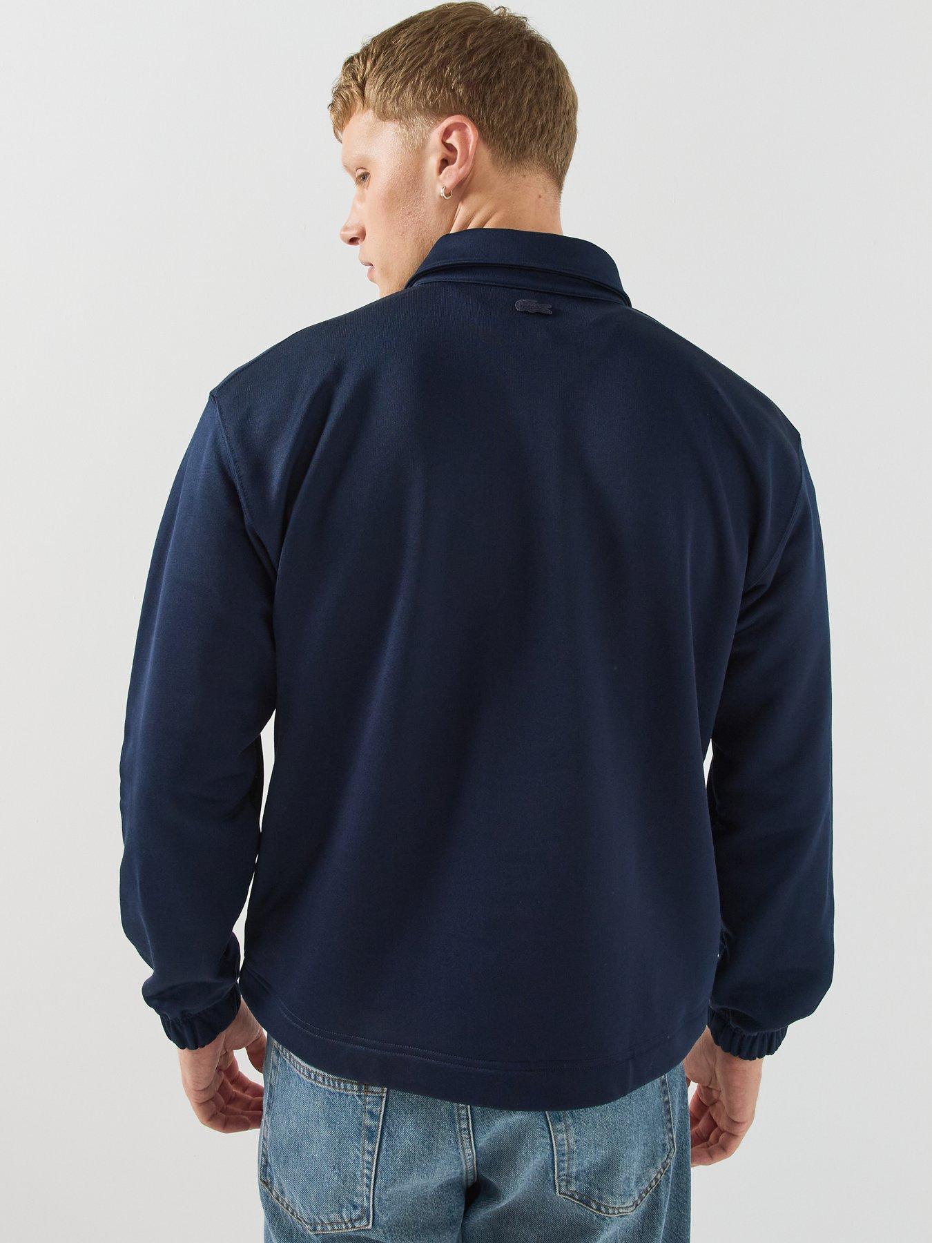 Image 2 of 6 of Lacoste Mens Collared Button Placket Regular Fit Sweatshirt - Blue