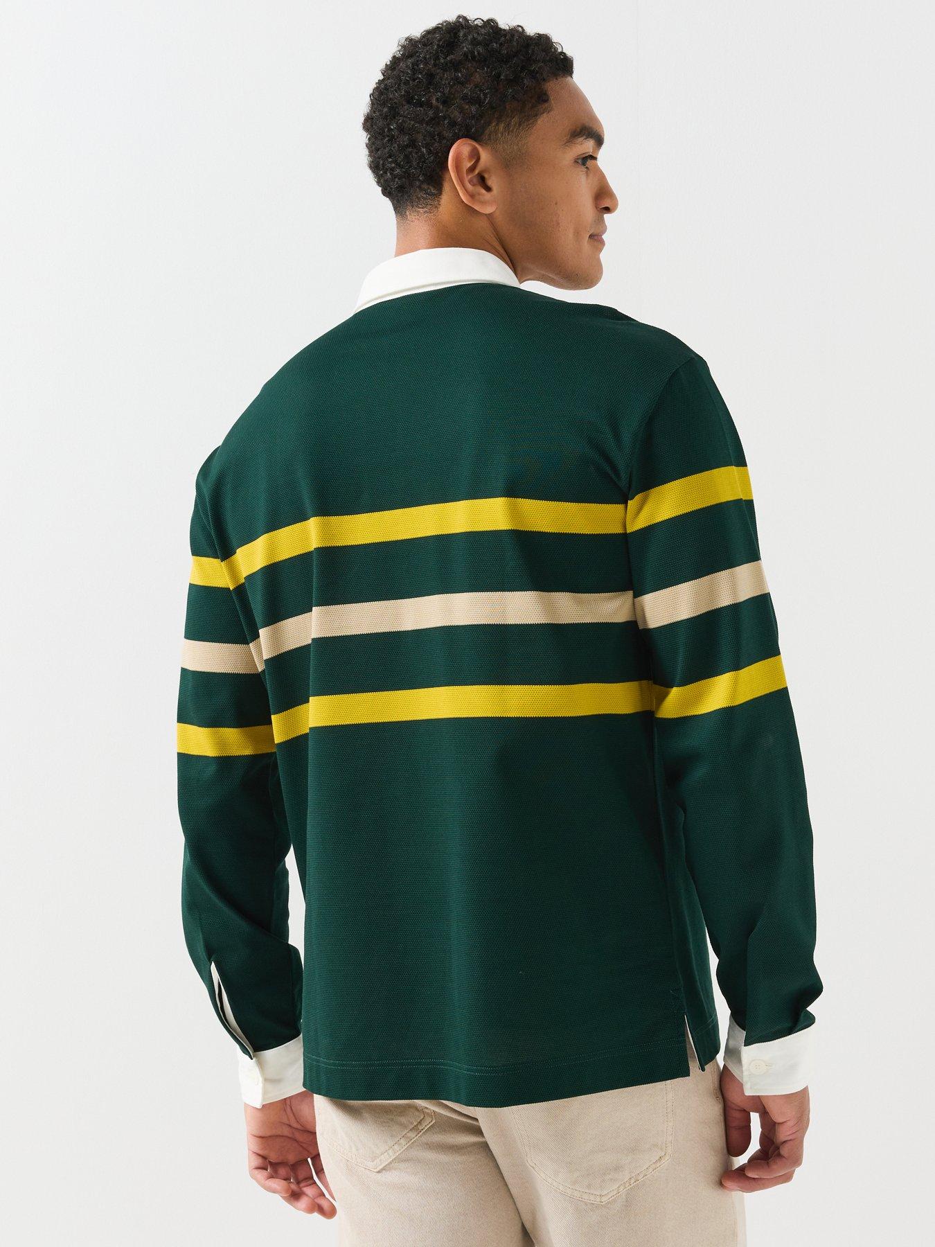 Image 2 of 6 of Lacoste Relaxed Fit Pique Cotton Rugby Shirt - Dark Green
