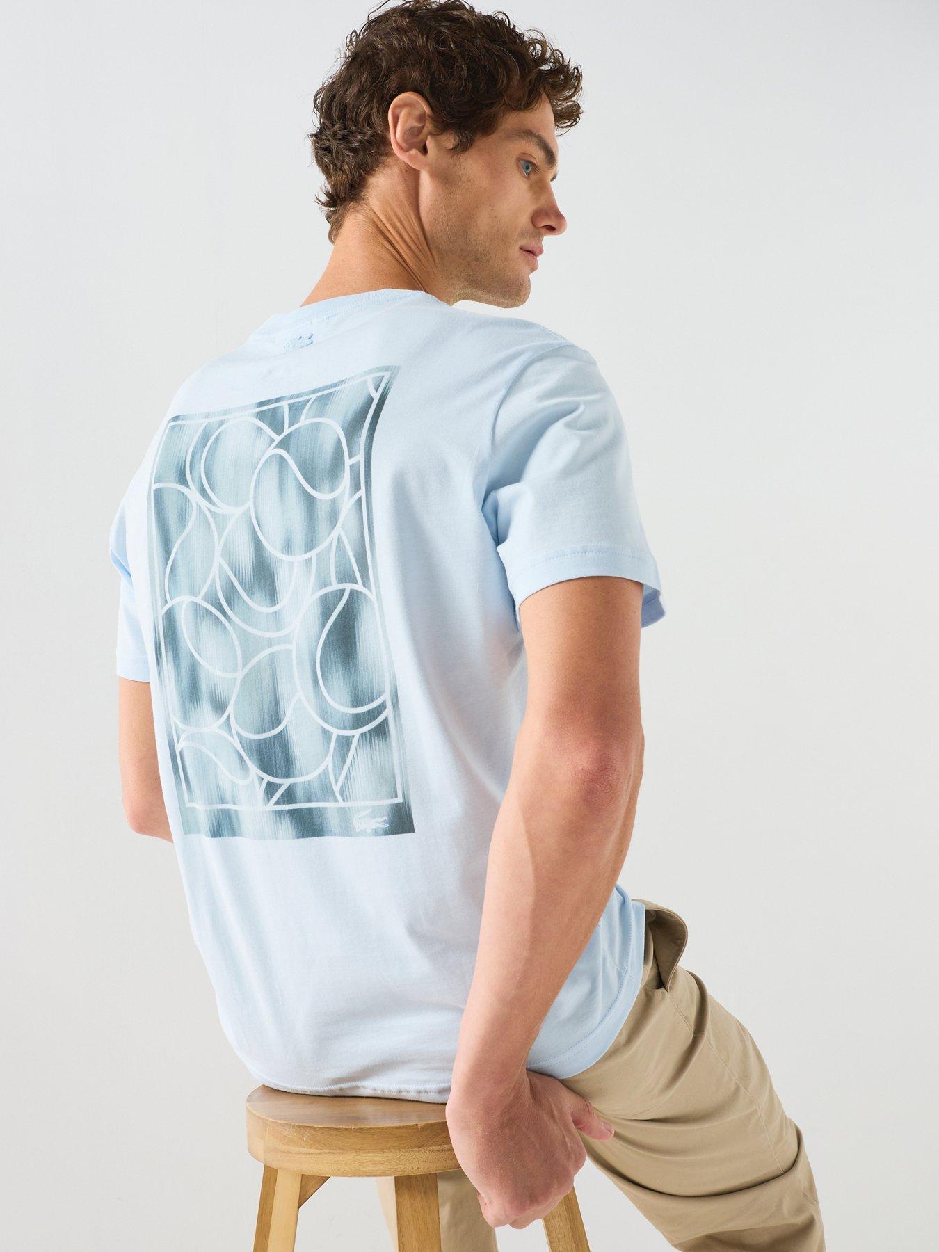 Lacoste Classic Fit Printed Jersey T-Shirt - Light Blue